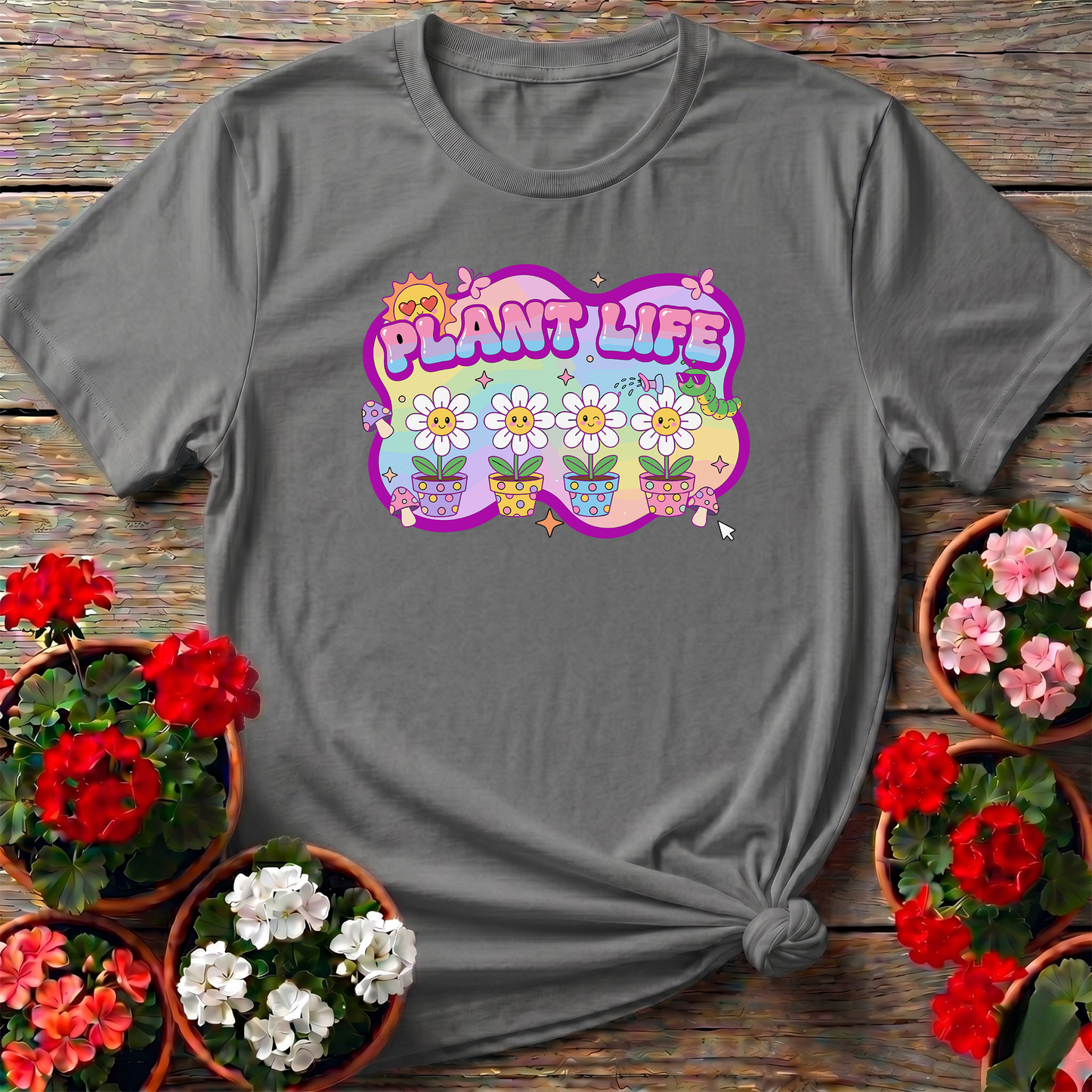 Plant Life Kawaii Daisy Gardening T-Shirt for Plant Lovers