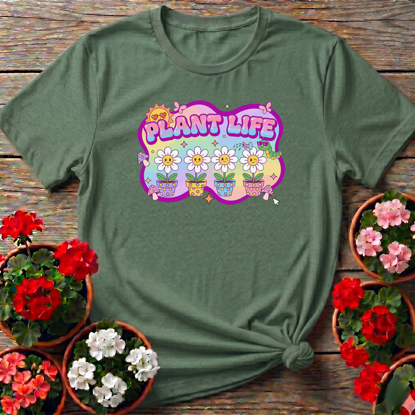 Plant Life Kawaii Daisy Gardening T-Shirt for Plant Lovers