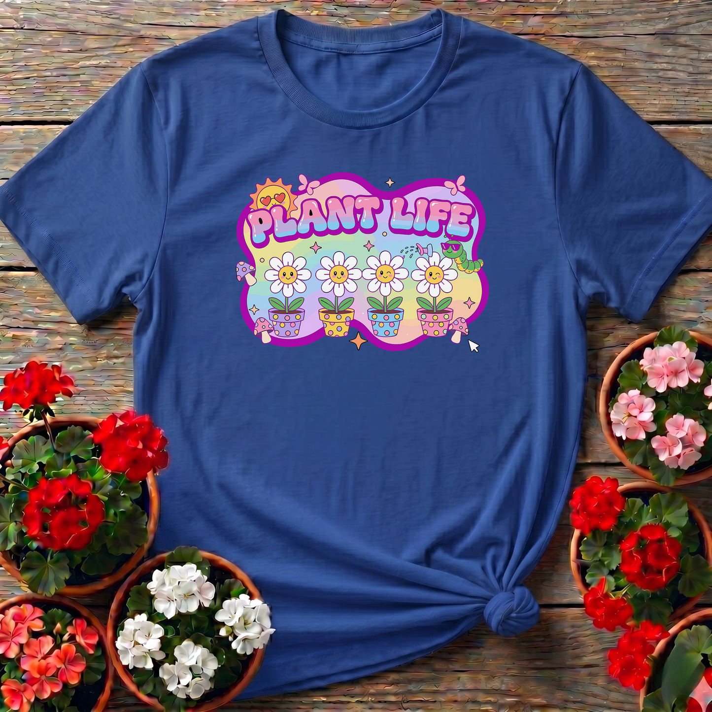 Plant Life Kawaii Daisy Gardening T-Shirt for Plant Lovers
