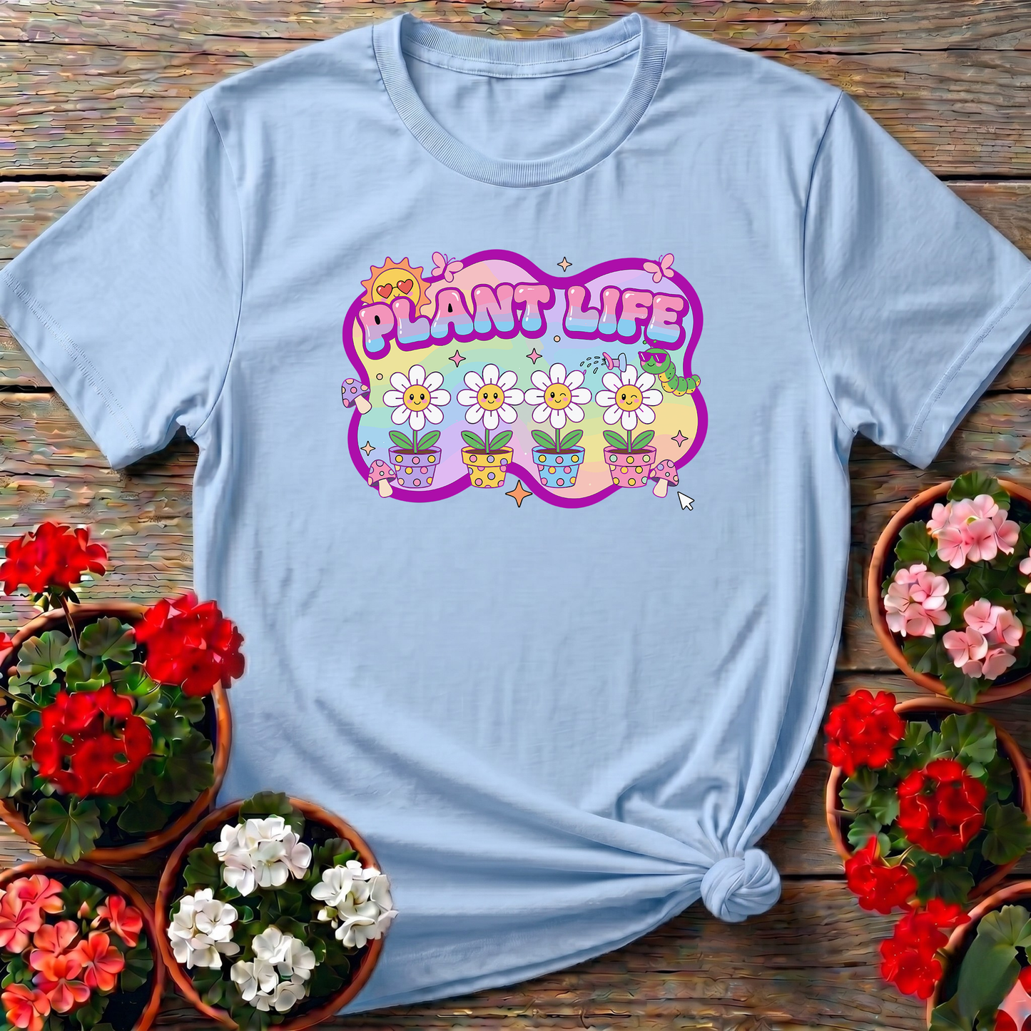 Plant Life Kawaii Daisy Gardening T-Shirt for Plant Lovers