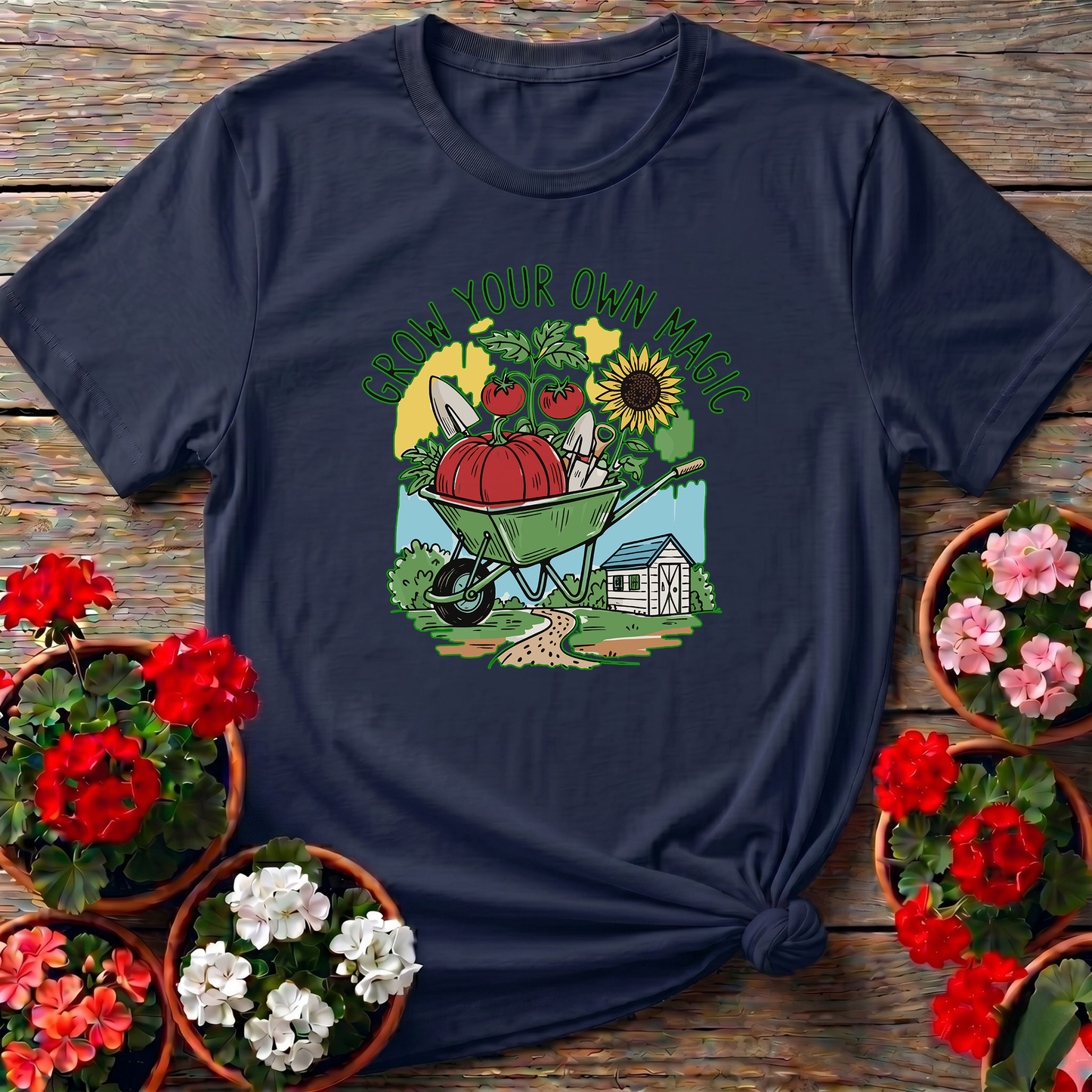 Grow Your Own Magic Wheelbarrow Garden T-Shirt