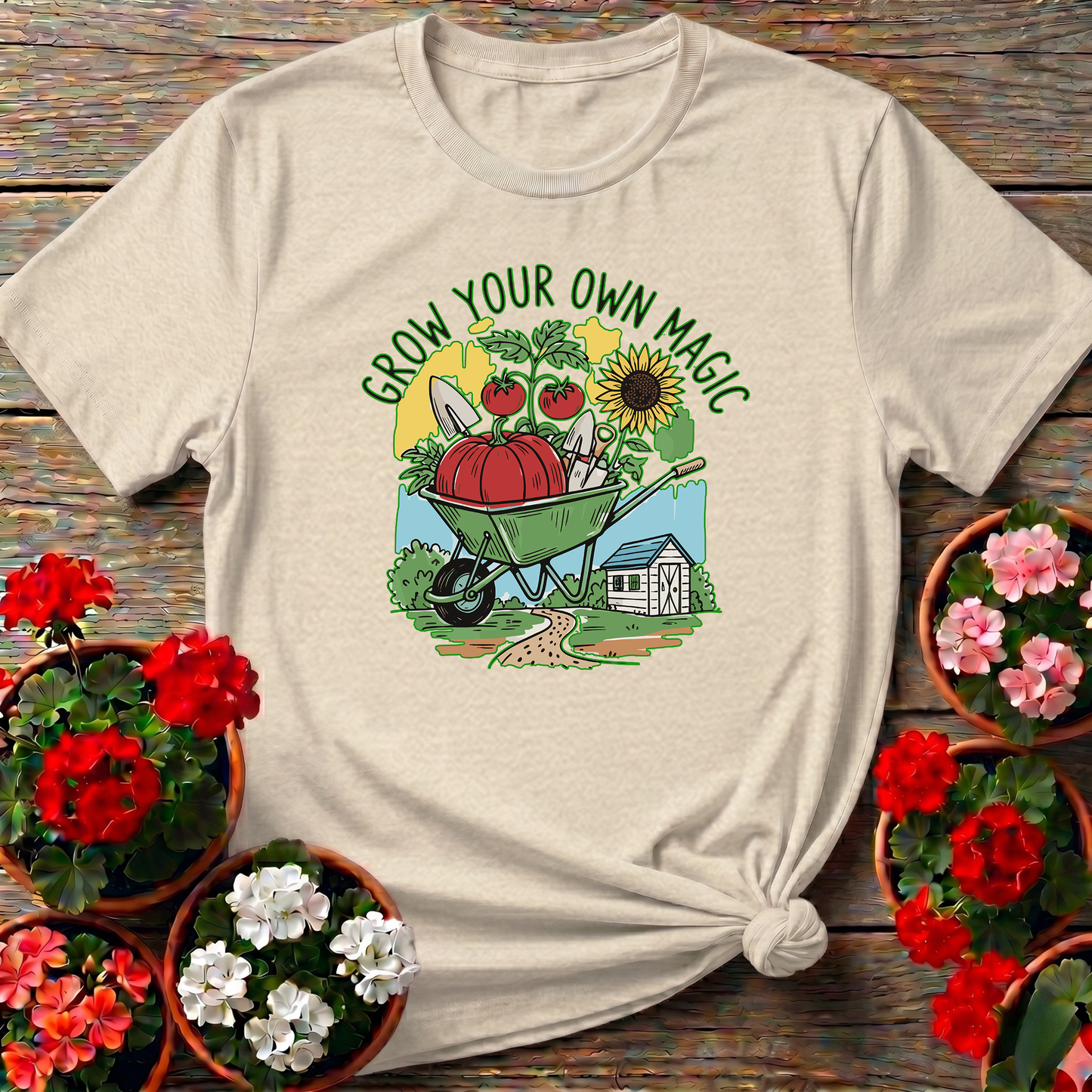 Grow Your Own Magic Wheelbarrow Garden T-Shirt