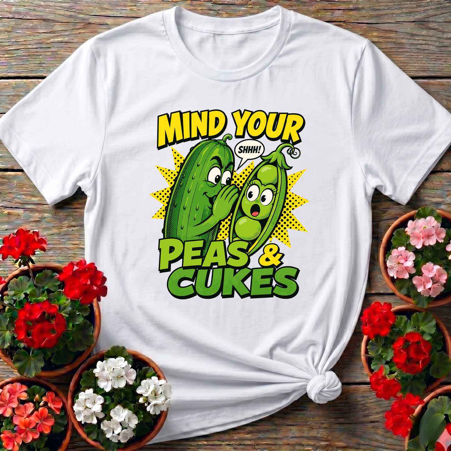 Mind Your Peas and Cukes Funny Vegetable Garden Shirt