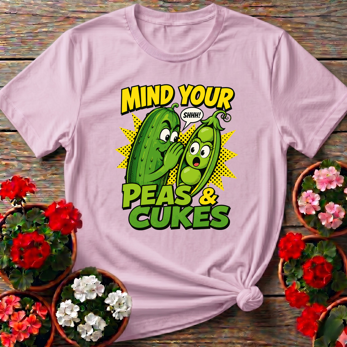 Mind Your Peas and Cukes Funny Vegetable Garden Shirt