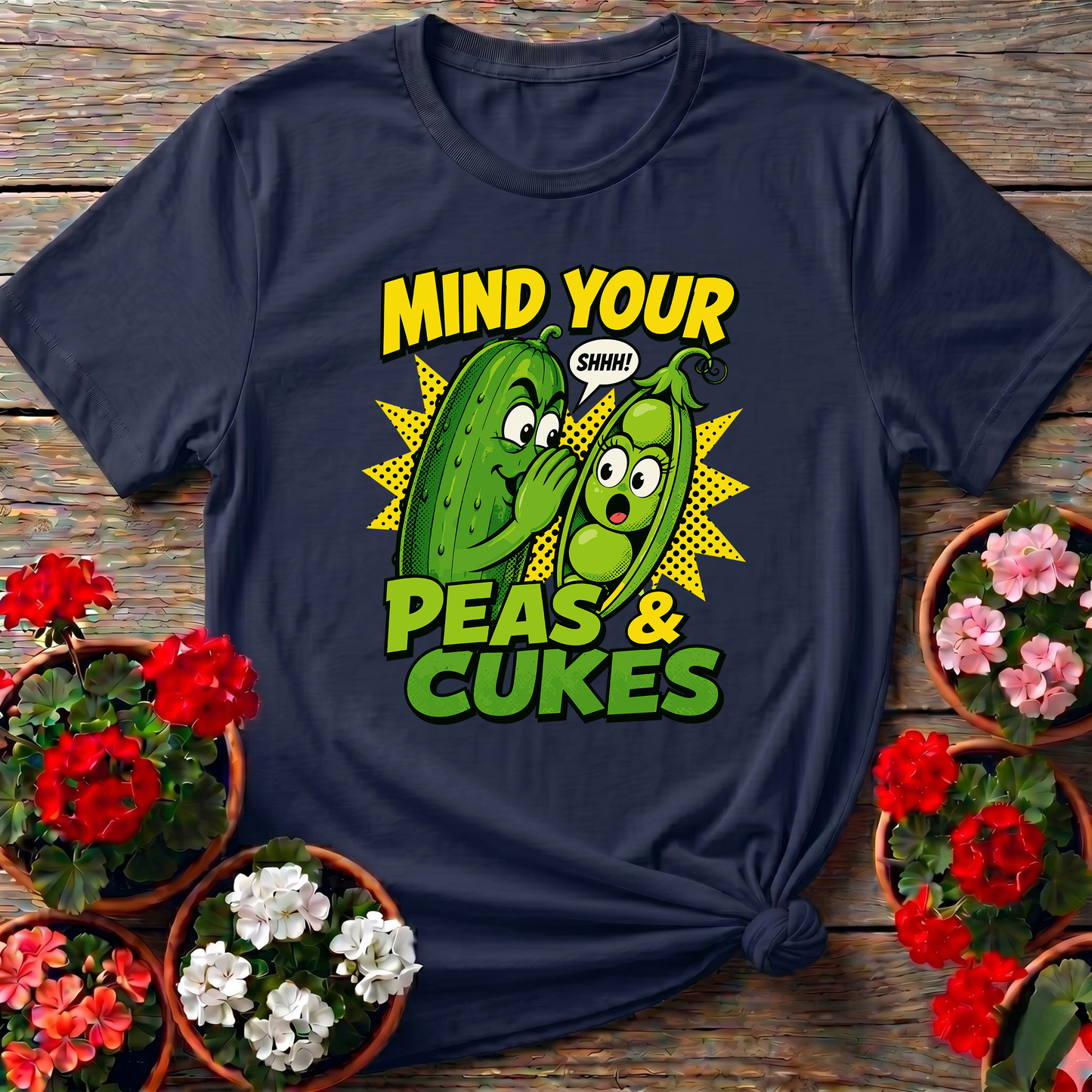 Mind Your Peas and Cukes Funny Vegetable Garden Shirt