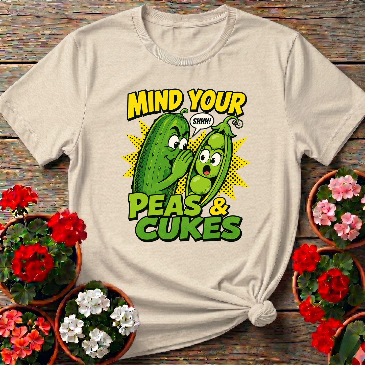 Mind Your Peas and Cukes Funny Vegetable Garden Shirt