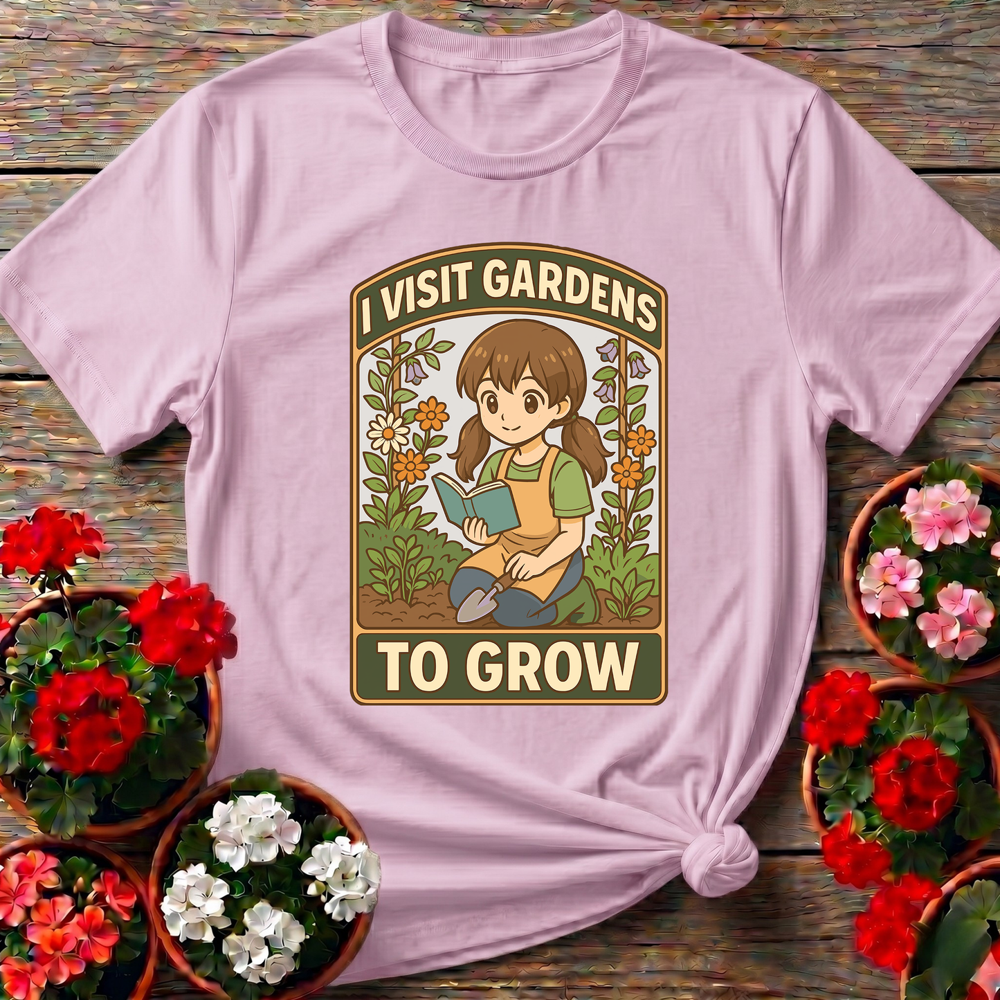 I Visit Gardens To Grow Kawaii Gardener Girl T-Shirt