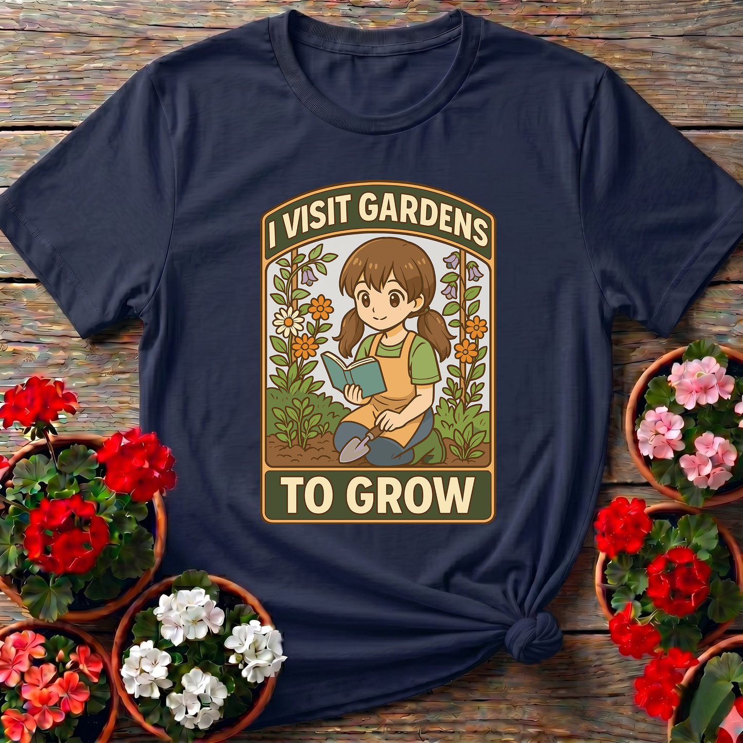 I Visit Gardens To Grow Kawaii Gardener Girl T-Shirt