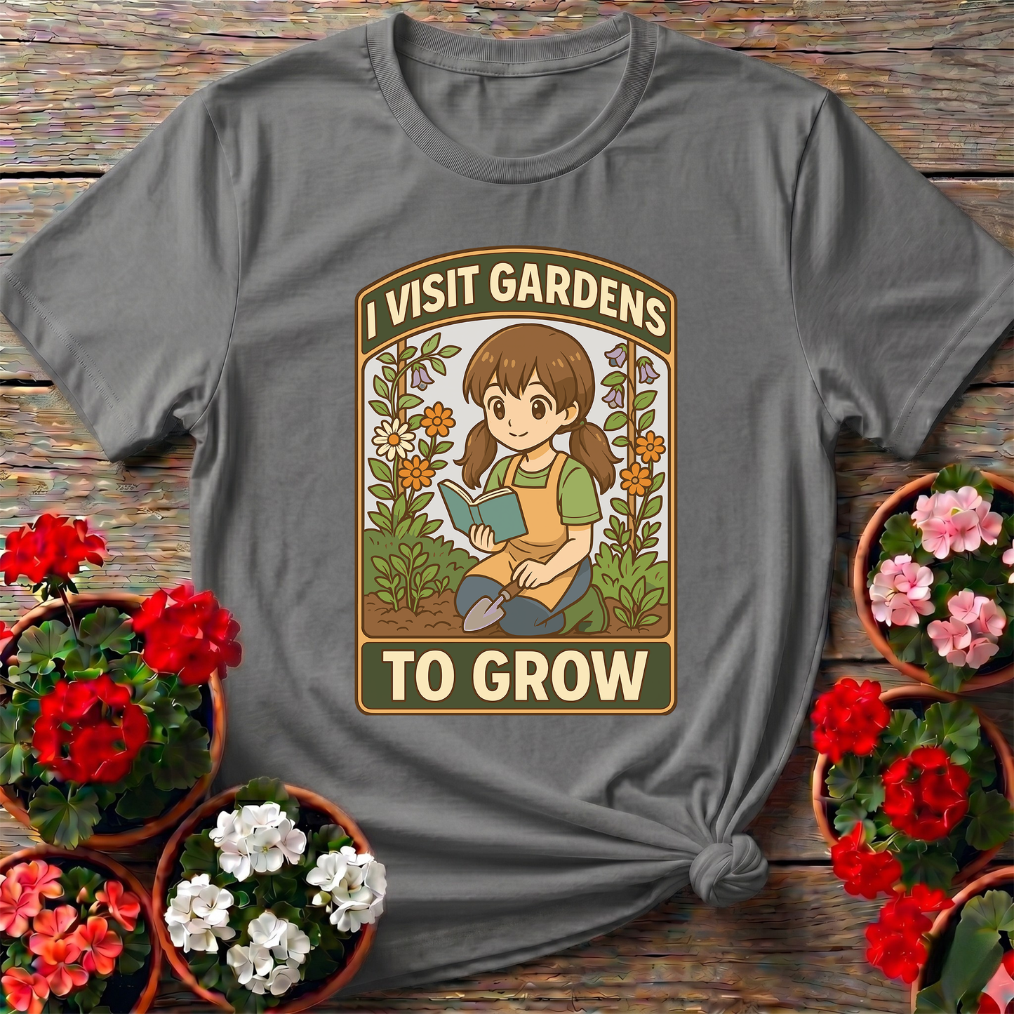 I Visit Gardens To Grow Kawaii Gardener Girl T-Shirt