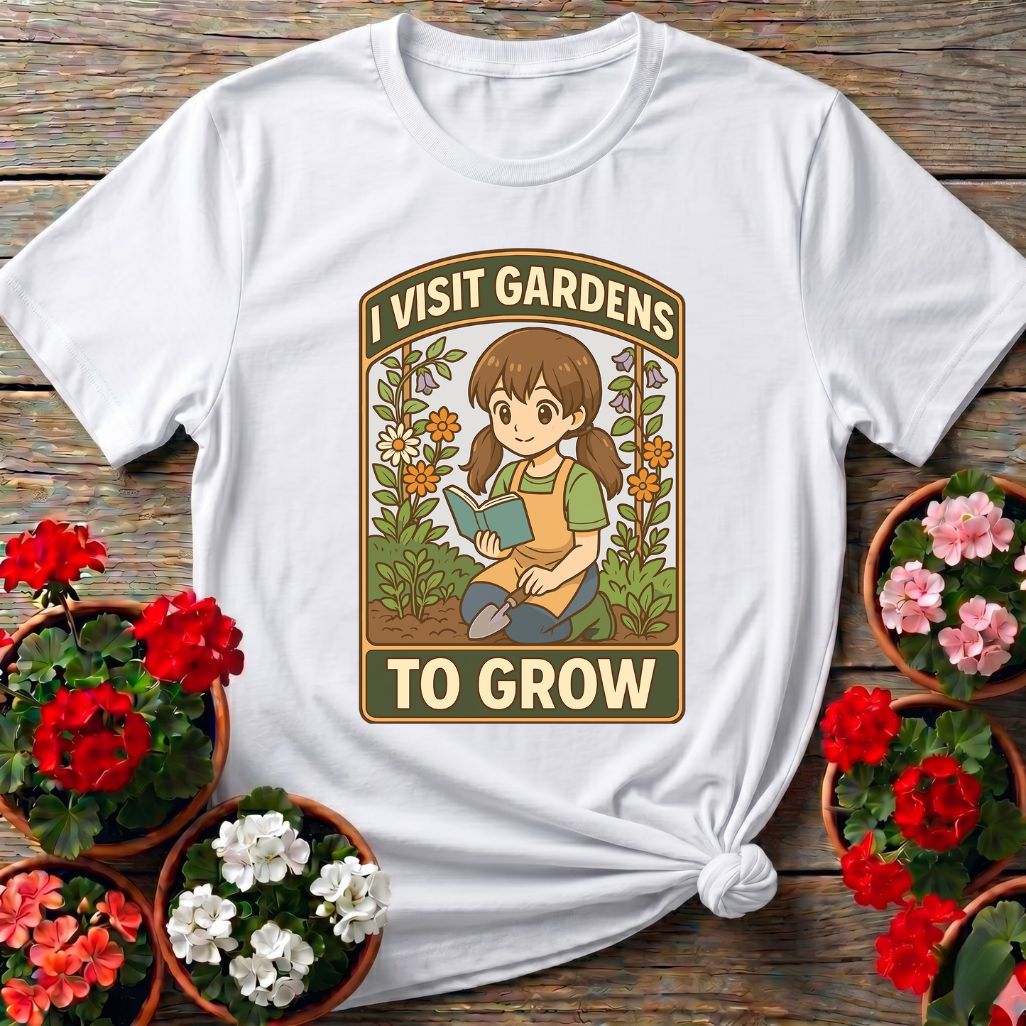 I Visit Gardens To Grow Kawaii Gardener Girl T-Shirt
