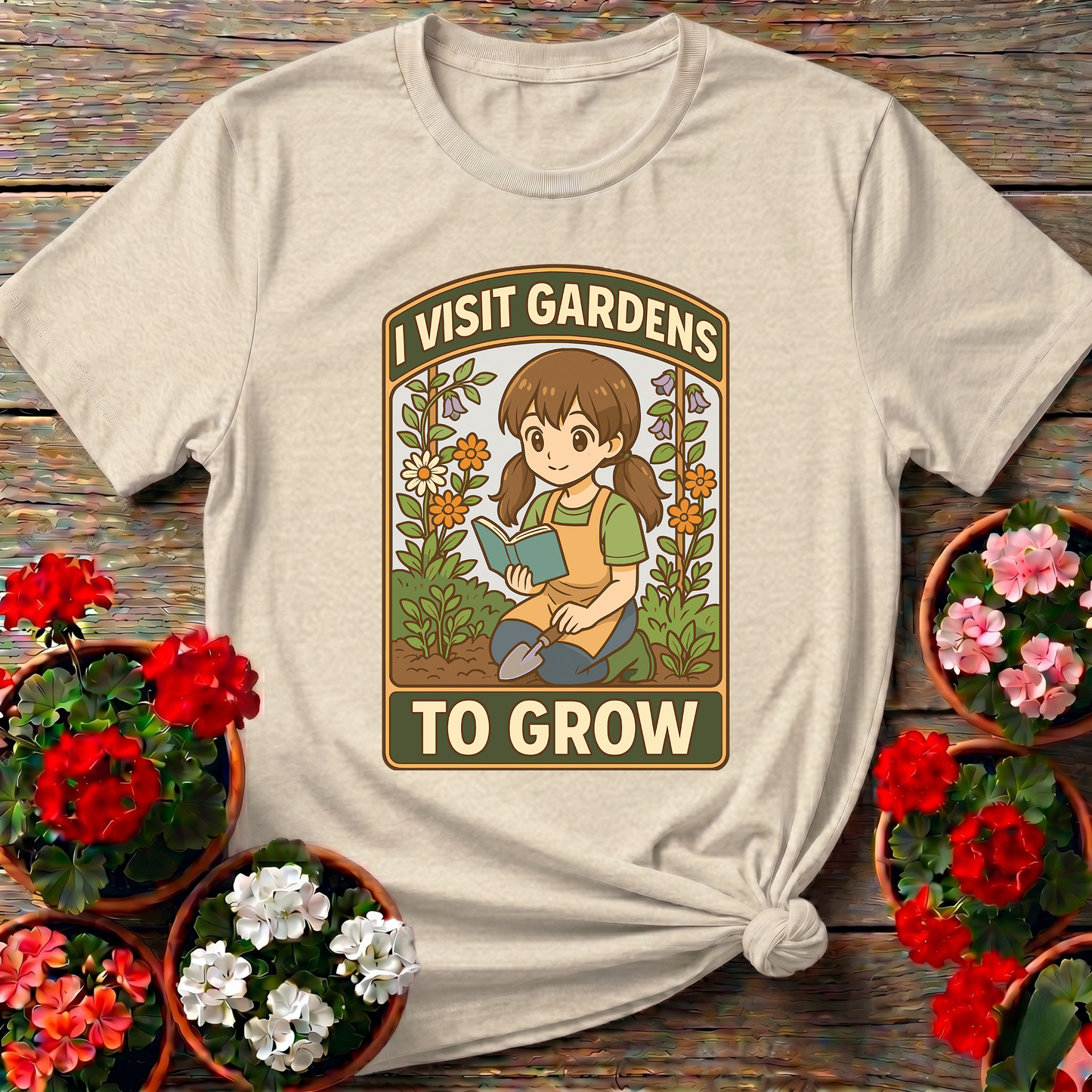 I Visit Gardens To Grow Kawaii Gardener Girl T-Shirt