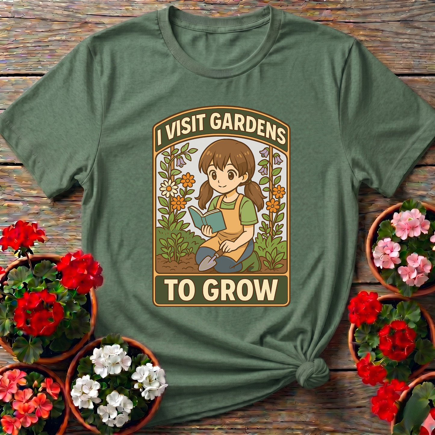 I Visit Gardens To Grow Kawaii Gardener Girl T-Shirt