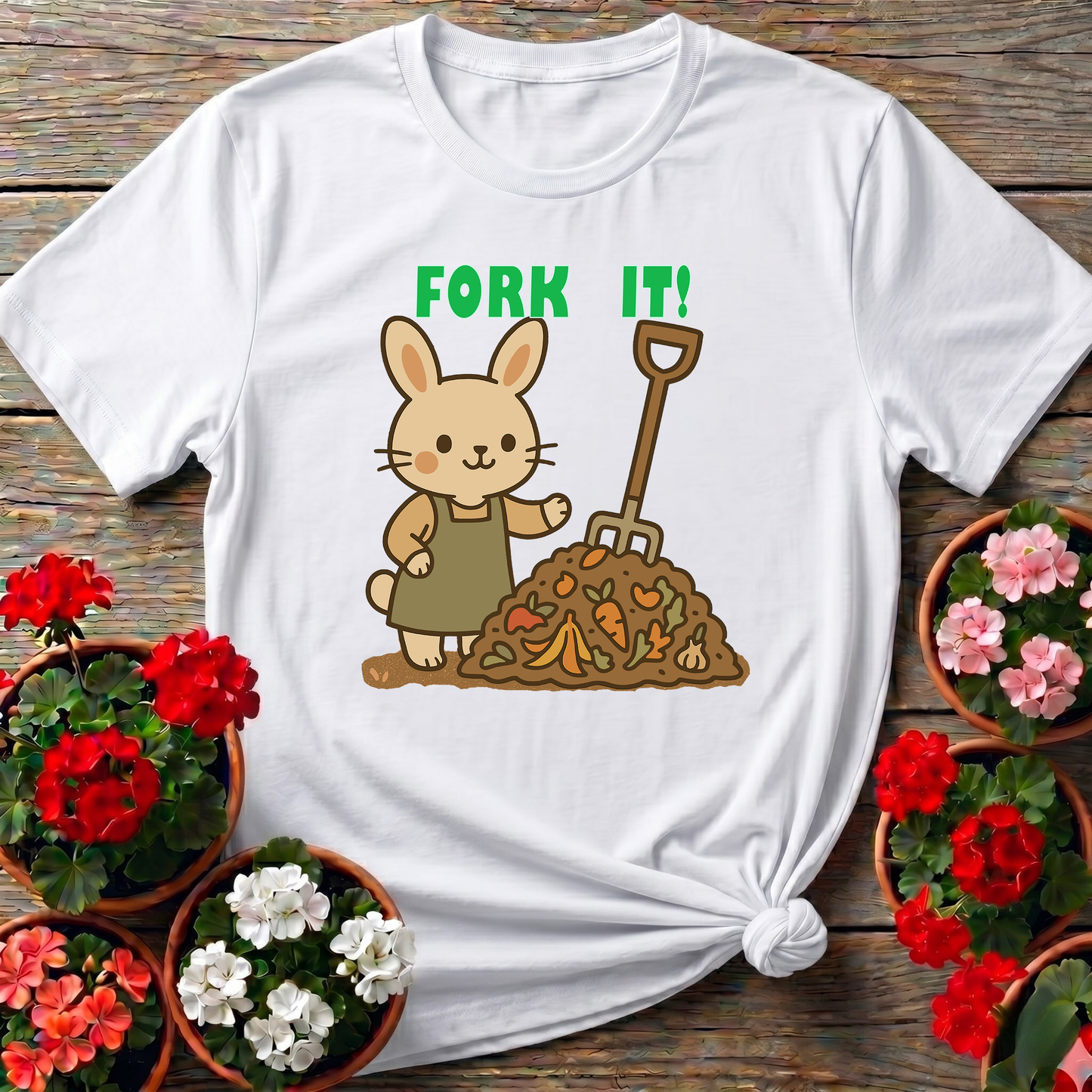 Fork It Rabbit Funny Compost Gardening Tee