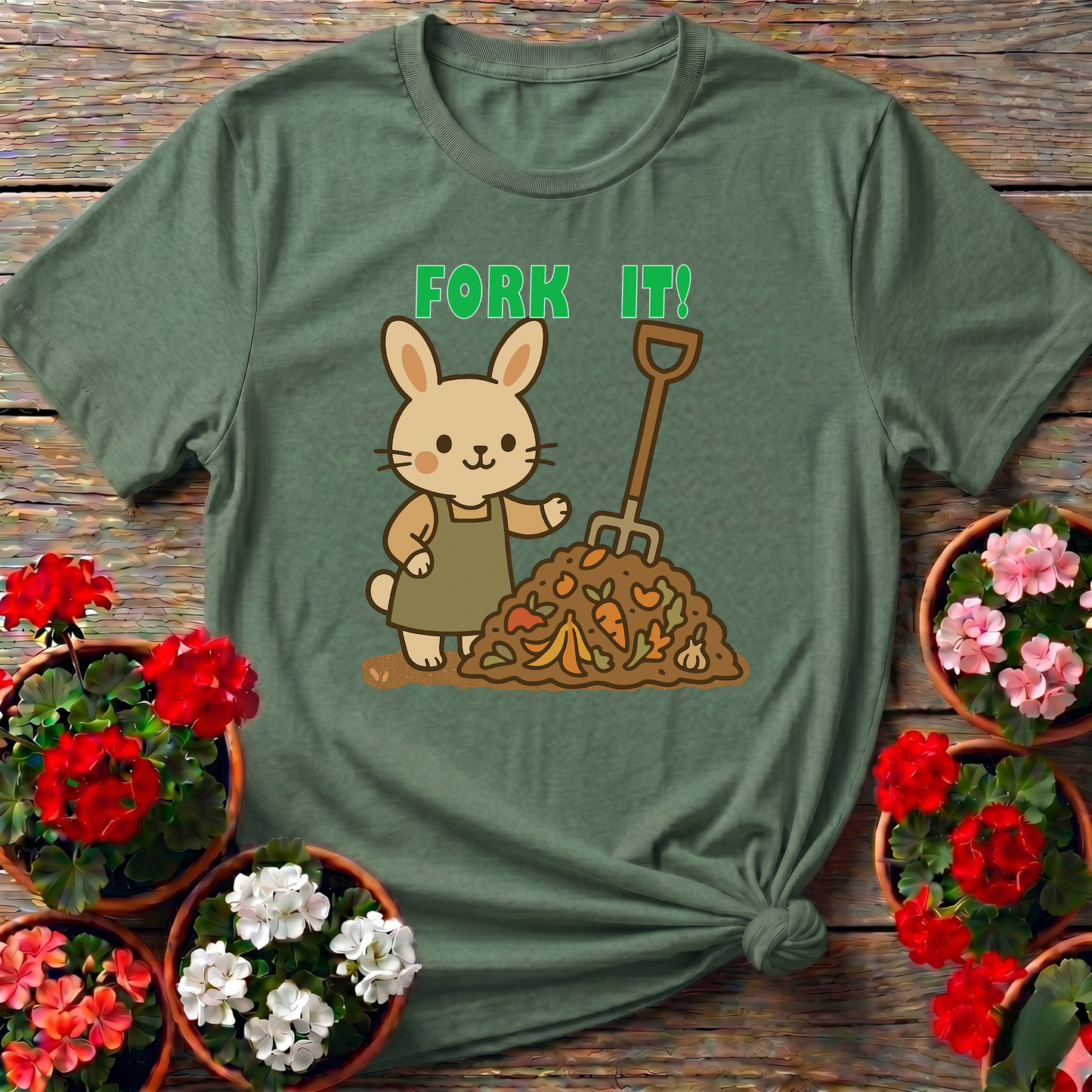 Fork It Rabbit Funny Compost Gardening Tee