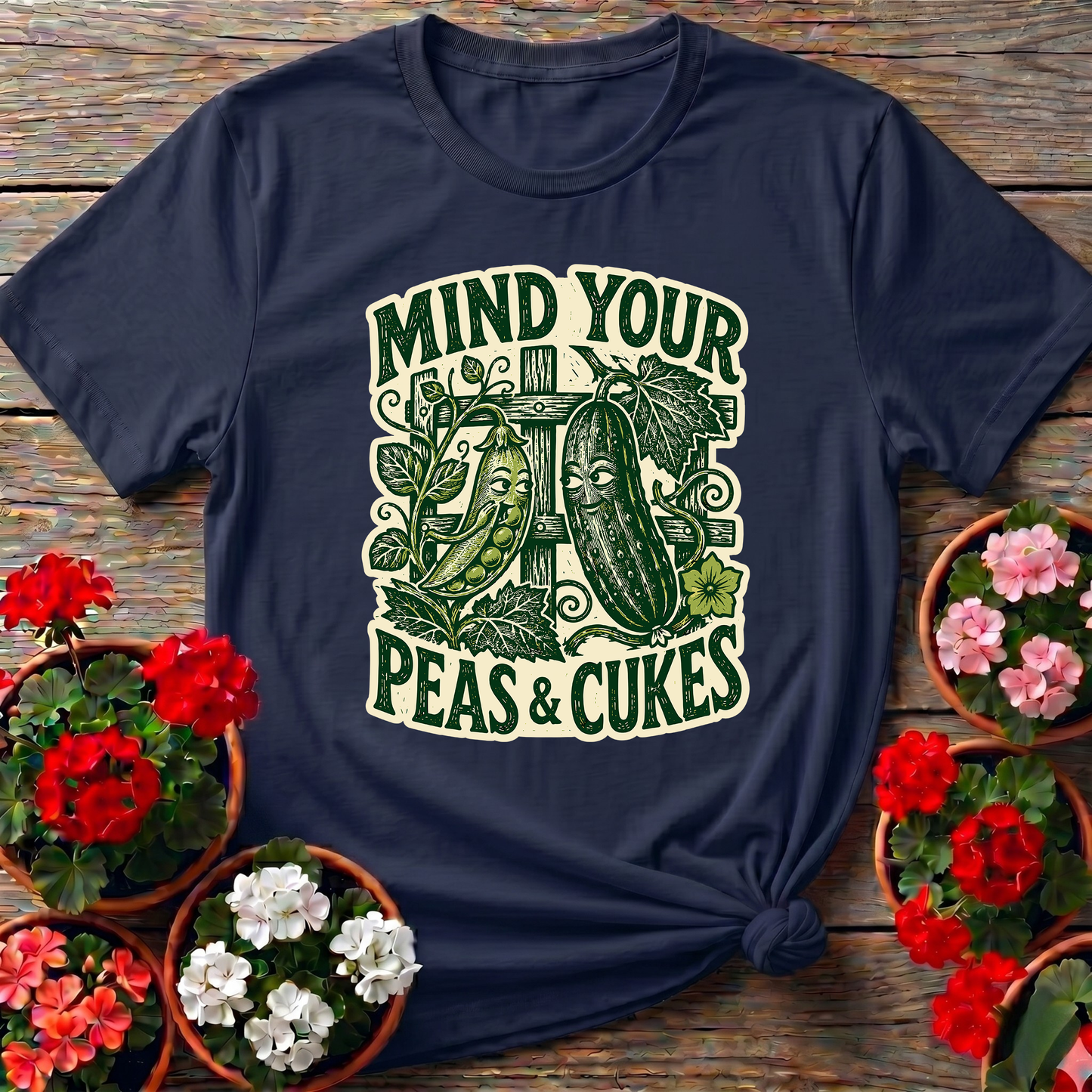 Mind Your Peas and Cukes Funny Vegetable Garden Tee