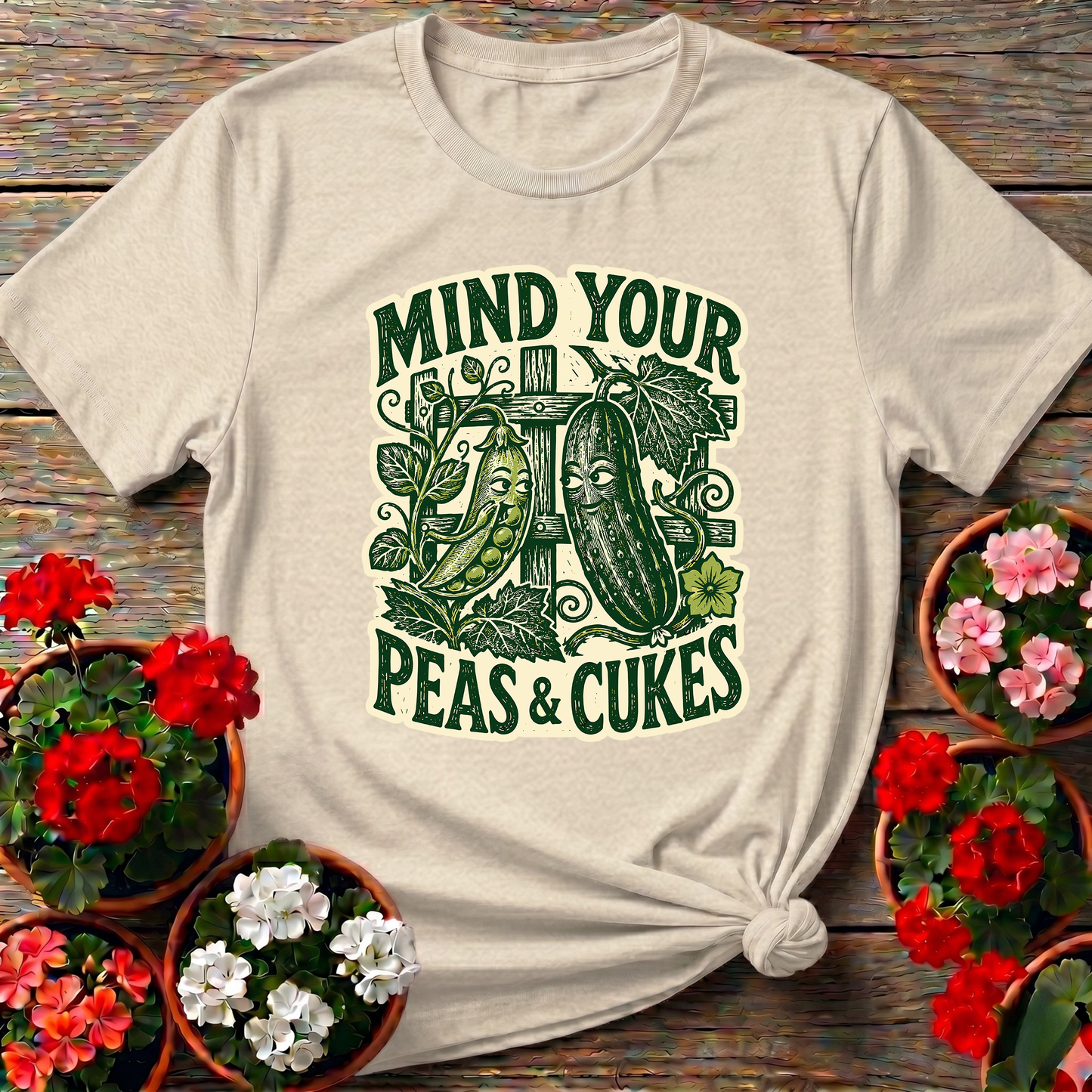 Mind Your Peas and Cukes Funny Vegetable Garden Tee