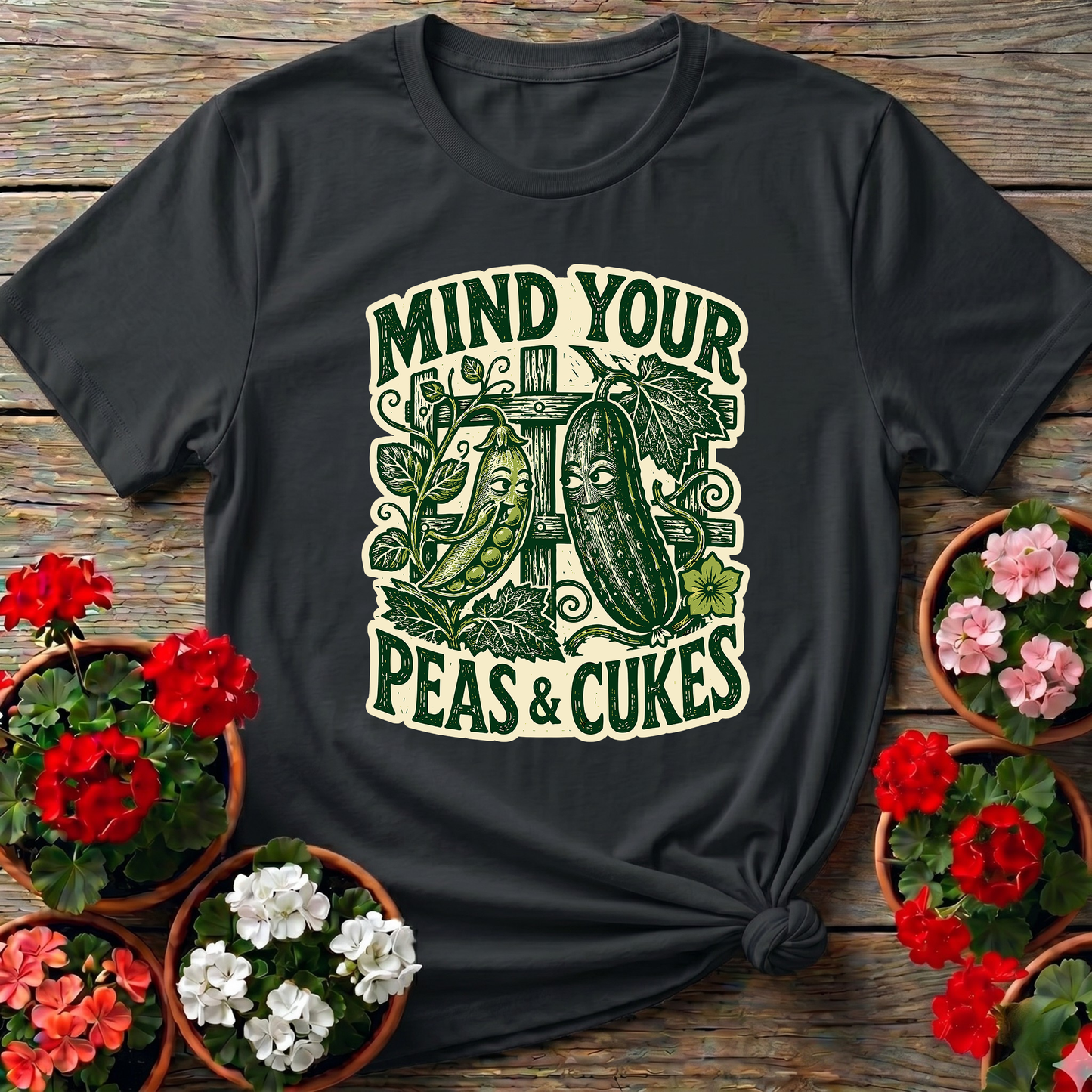 Mind Your Peas and Cukes Funny Vegetable Garden Tee