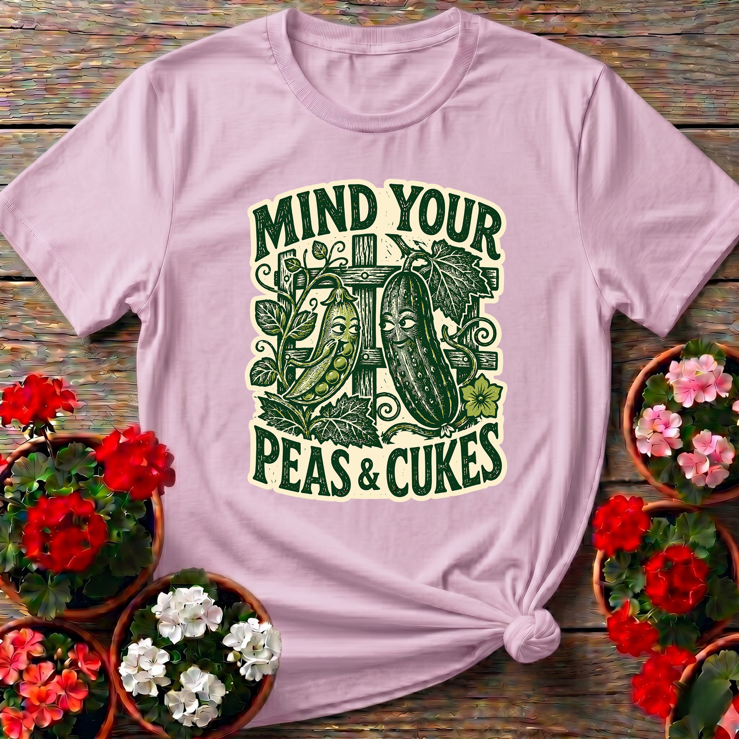 Mind Your Peas and Cukes Funny Vegetable Garden Tee