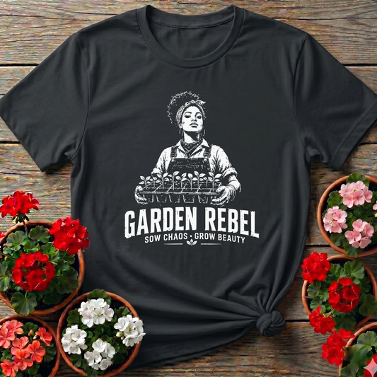 Garden Rebel Sow Chaos Grow Beauty Gardening T-Shirt
