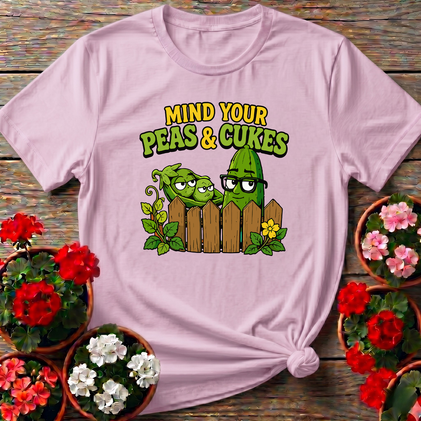 Mind Your Peas and Cukes Funny Vegetable Garden Shirt