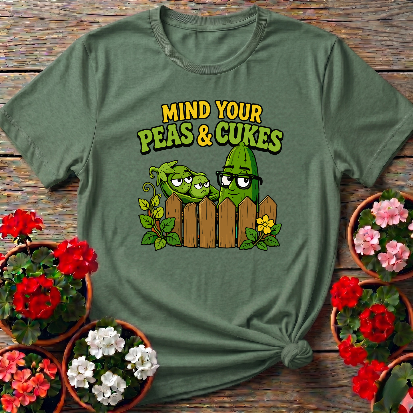 Mind Your Peas and Cukes Funny Vegetable Garden Shirt