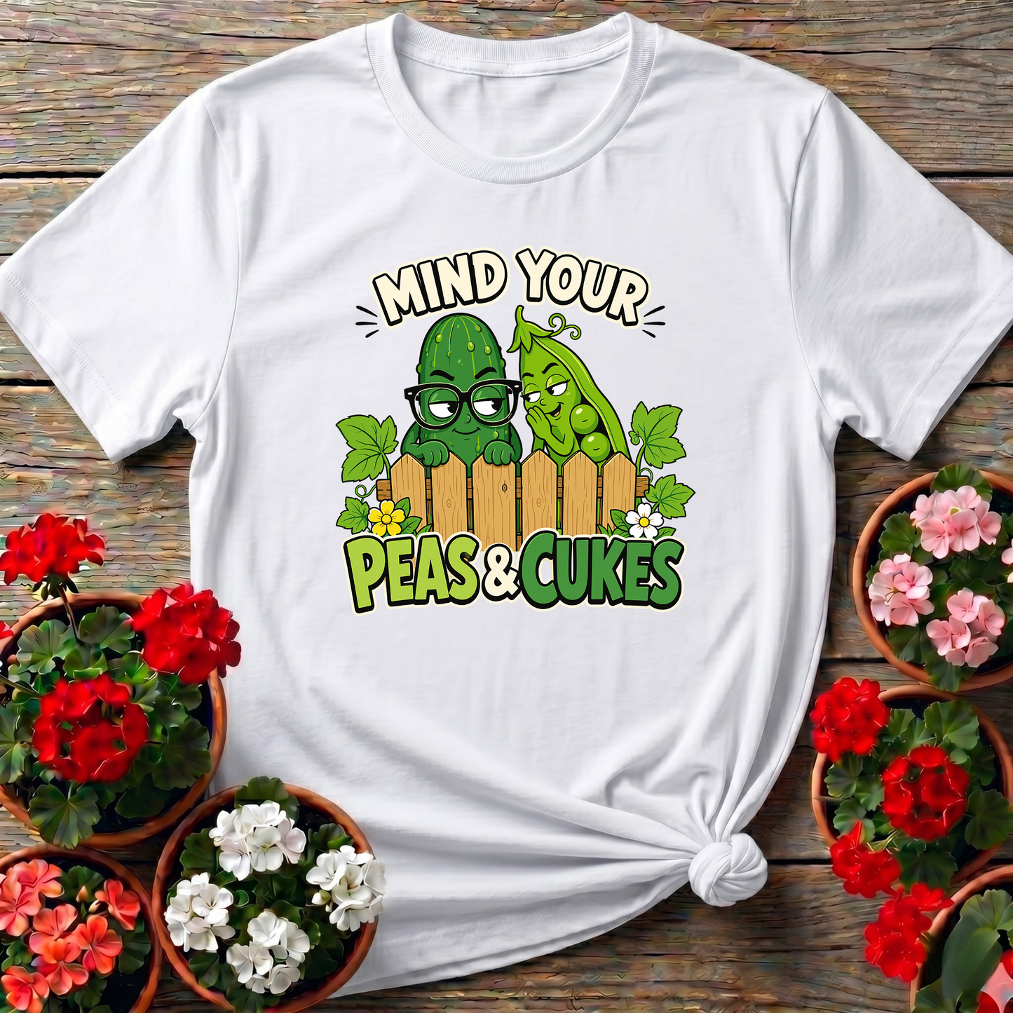 Mind Your Peas and Cukes Funny Vegetable Garden Tee