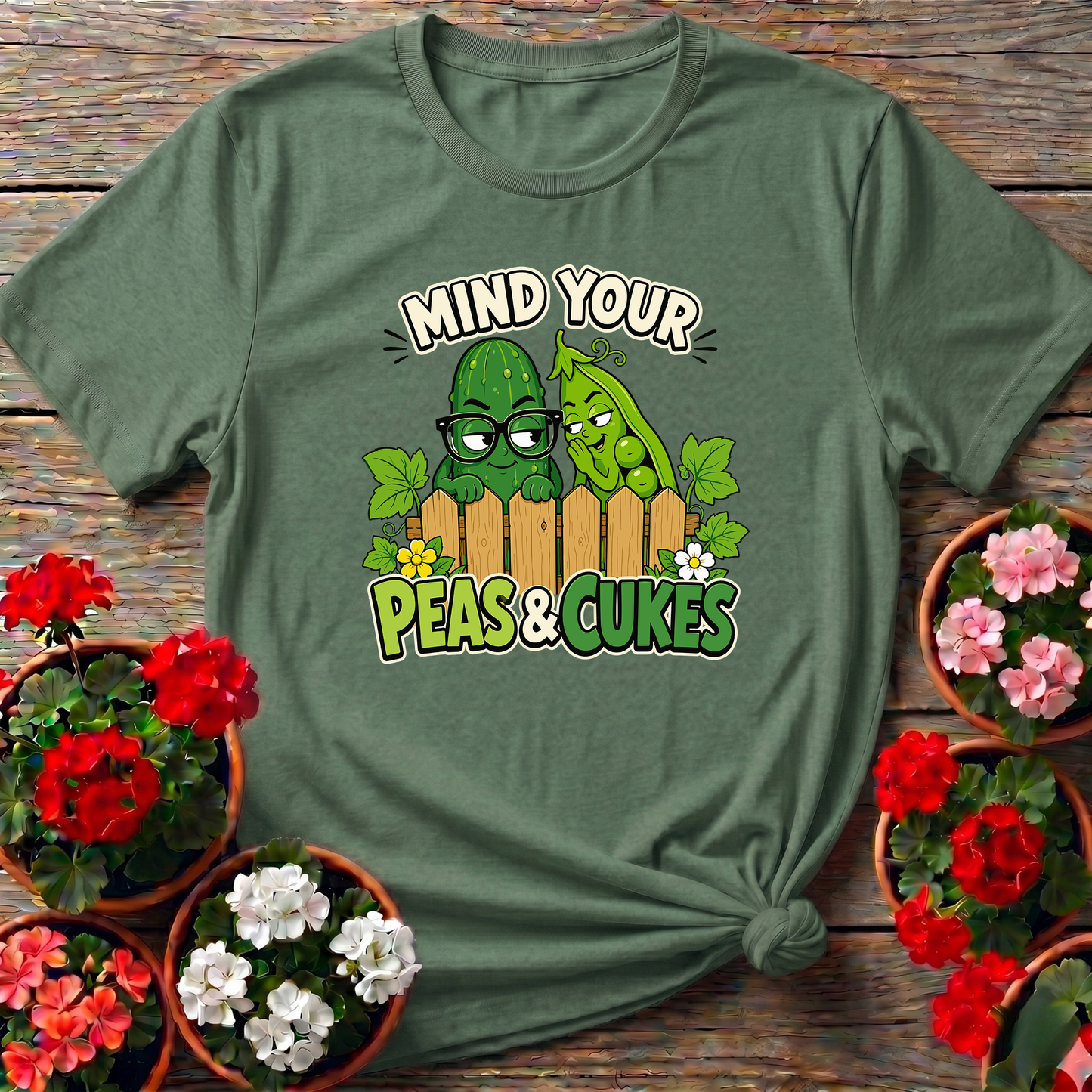 Mind Your Peas and Cukes Funny Vegetable Garden Tee