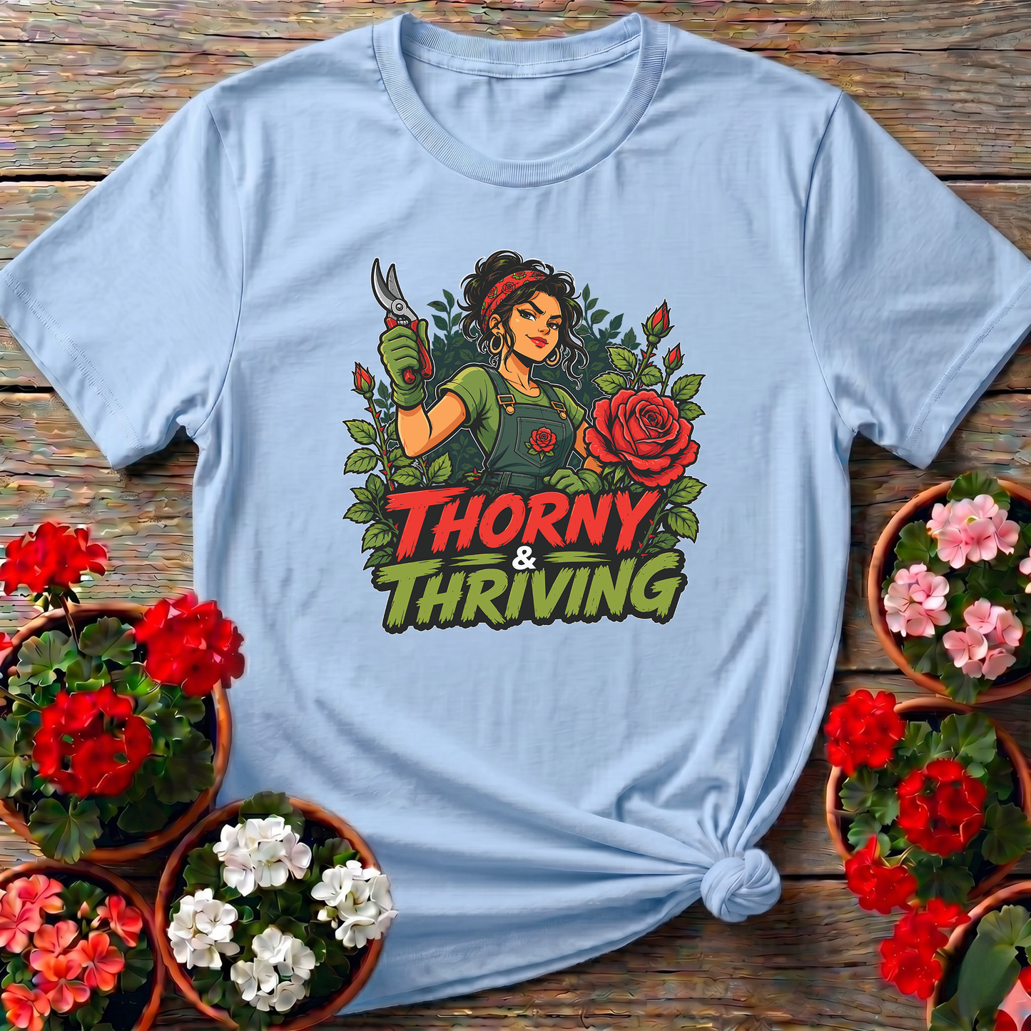Thorny and Thriving Rose Gardener T-Shirt for Women