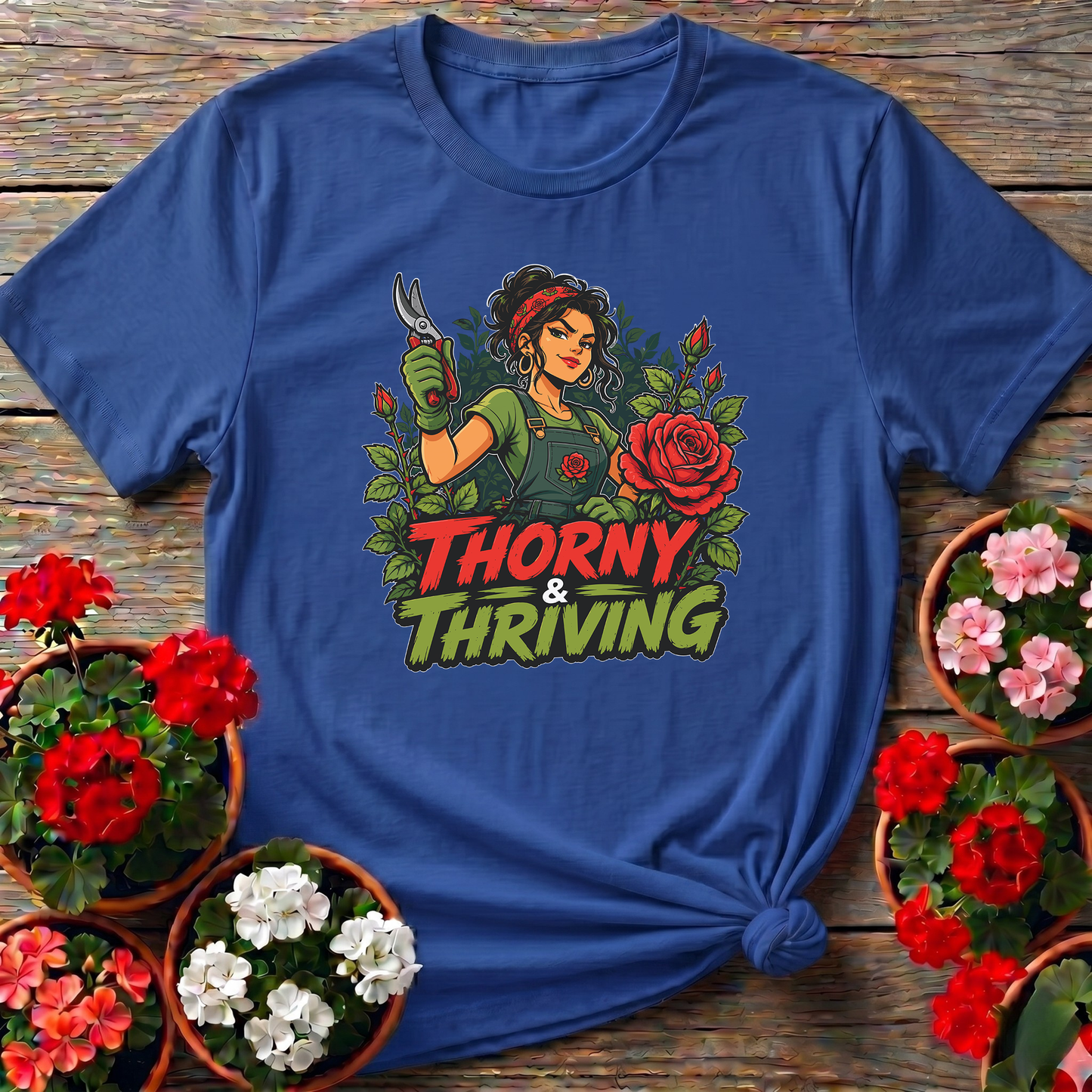 Thorny and Thriving Rose Gardener T-Shirt for Women