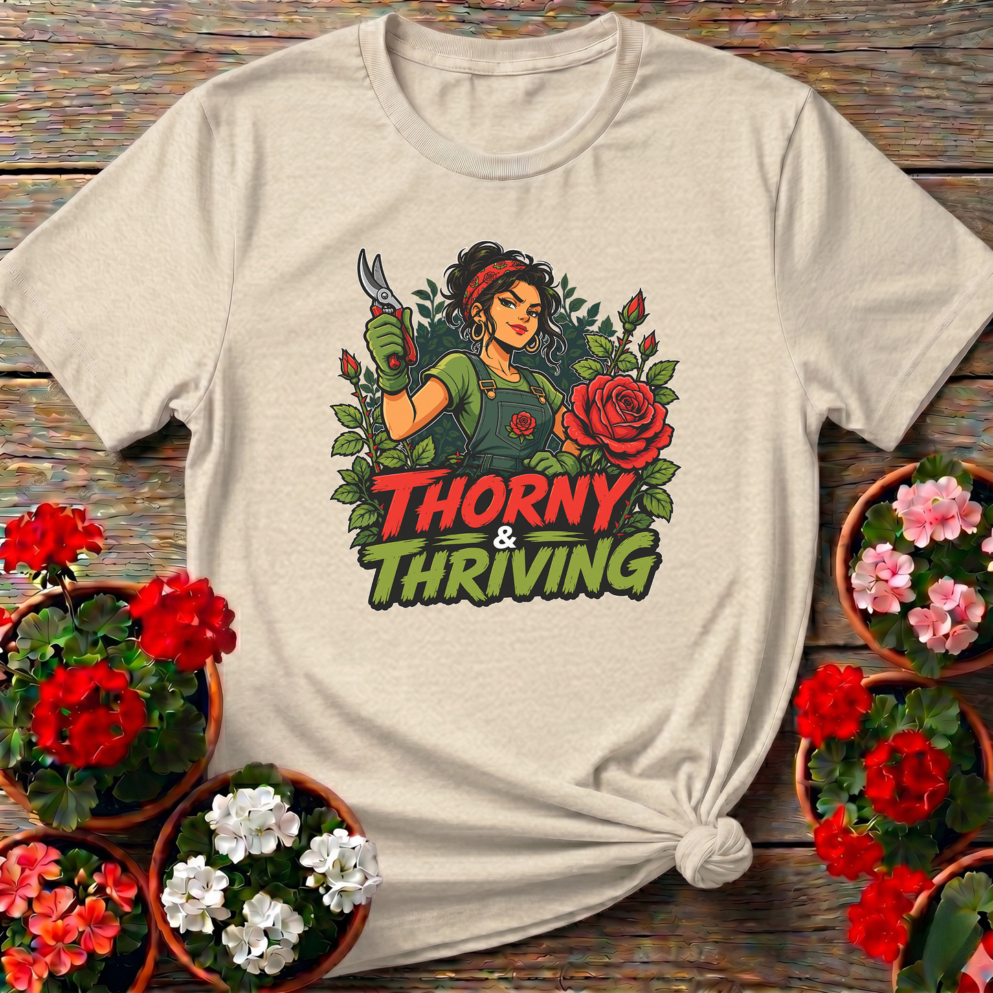 Thorny and Thriving Rose Gardener T-Shirt for Women