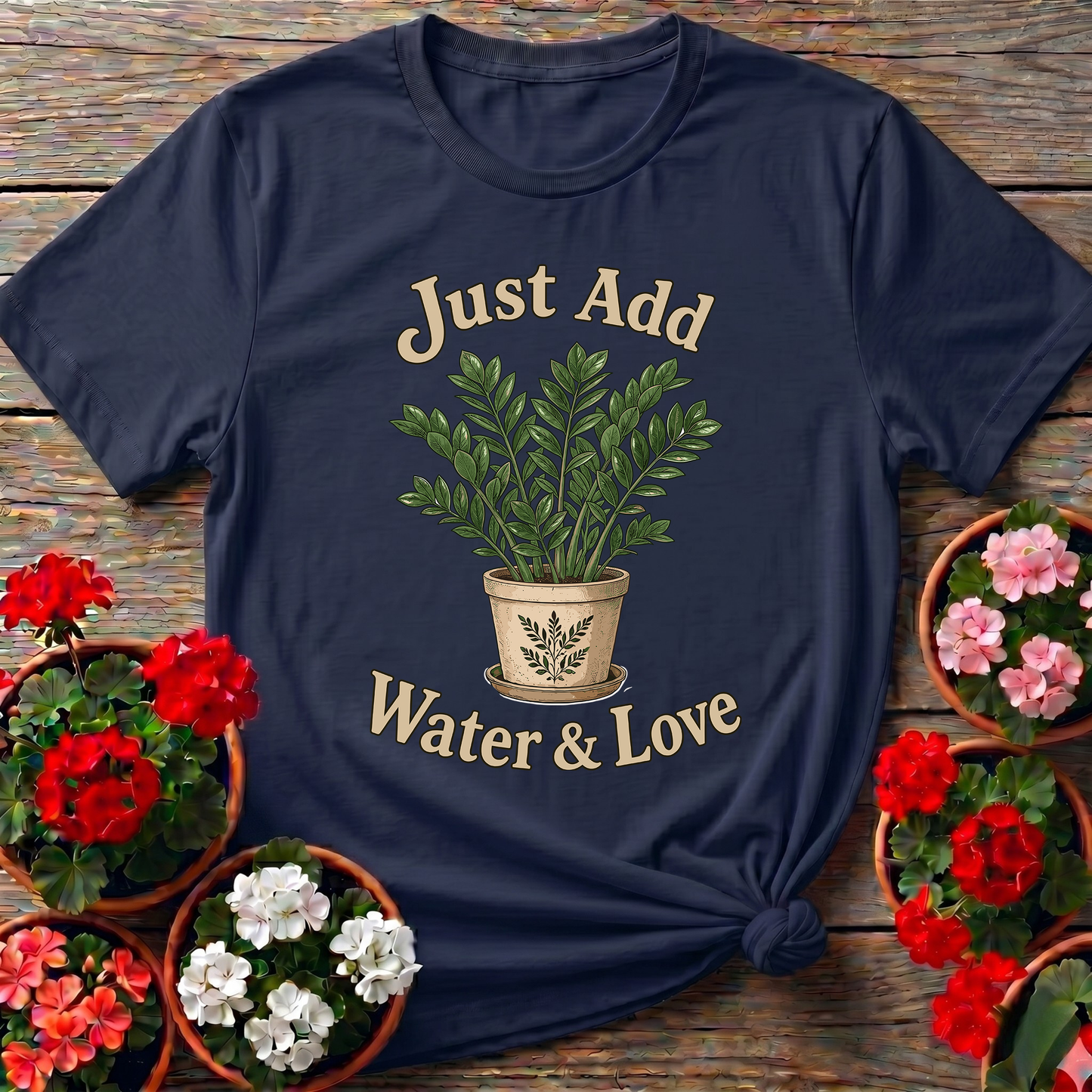 Just Add Water & Love ZZ Plant Gardening T-Shirt