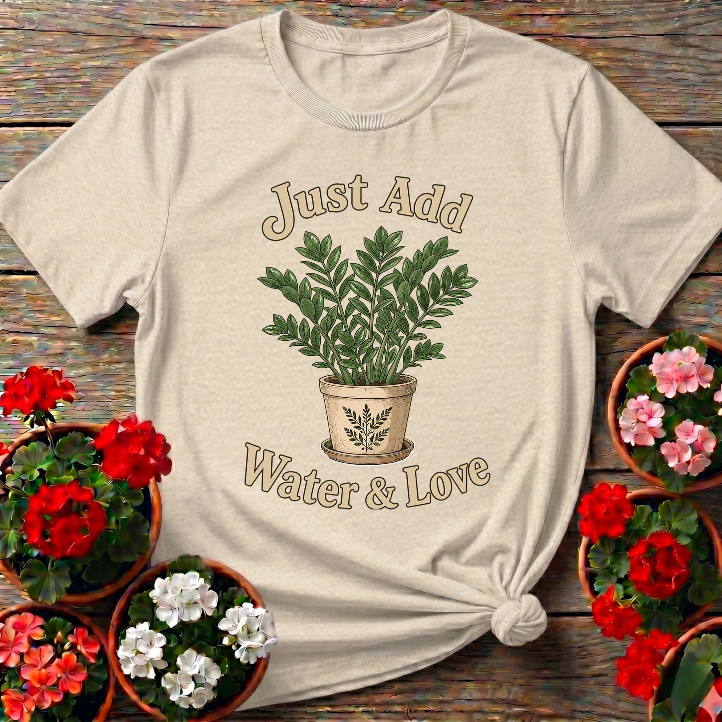 Just Add Water & Love ZZ Plant Gardening T-Shirt