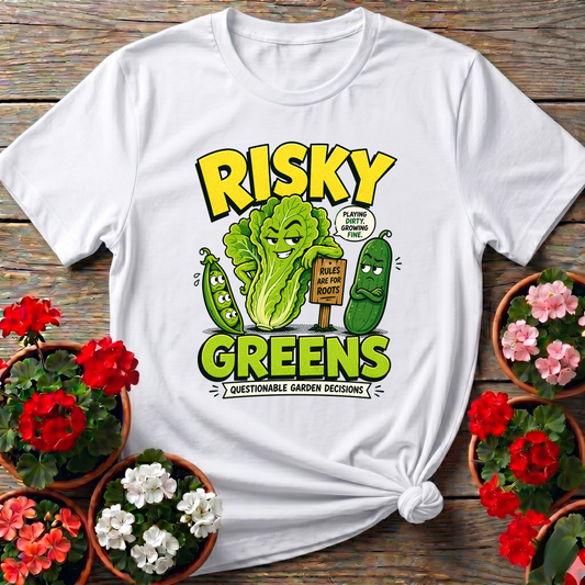 Risky Greens Funny Vegetable Garden T-Shirt