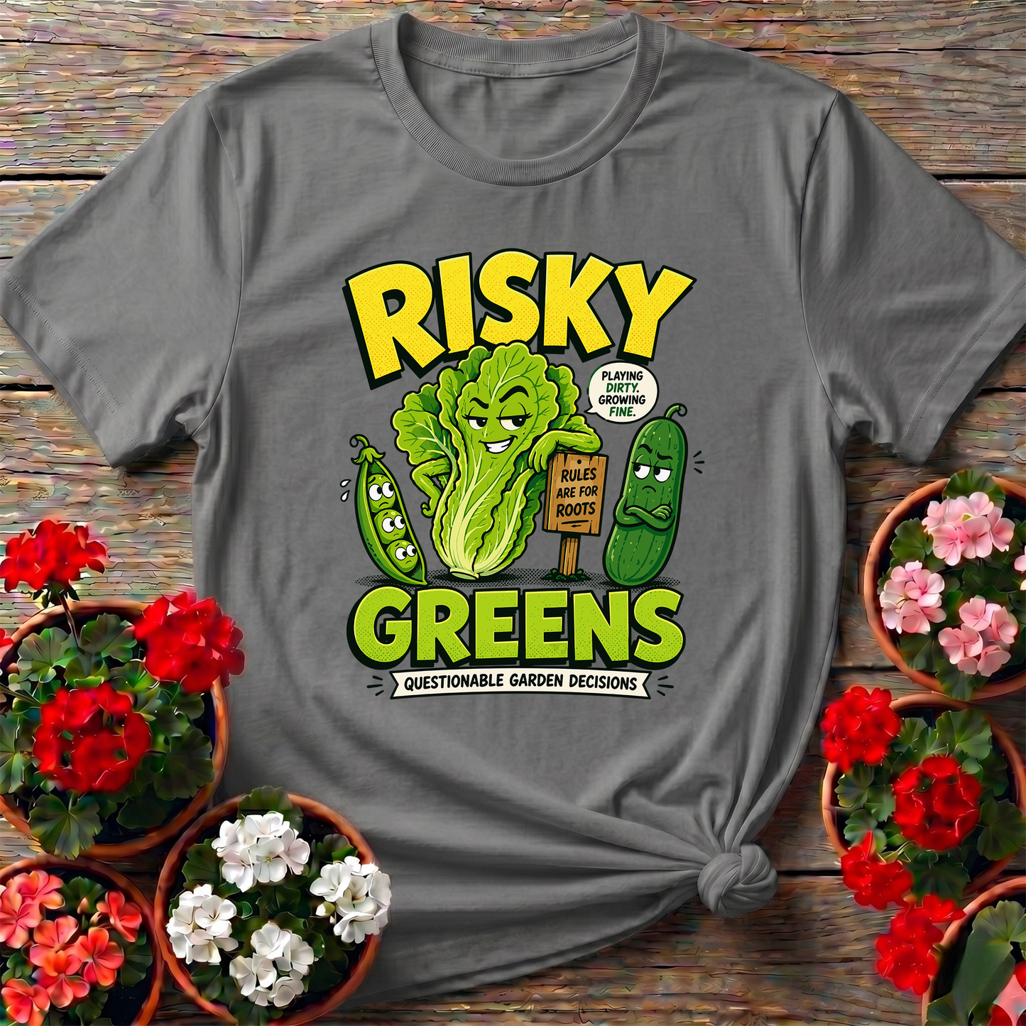 Risky Greens Funny Vegetable Garden T-Shirt
