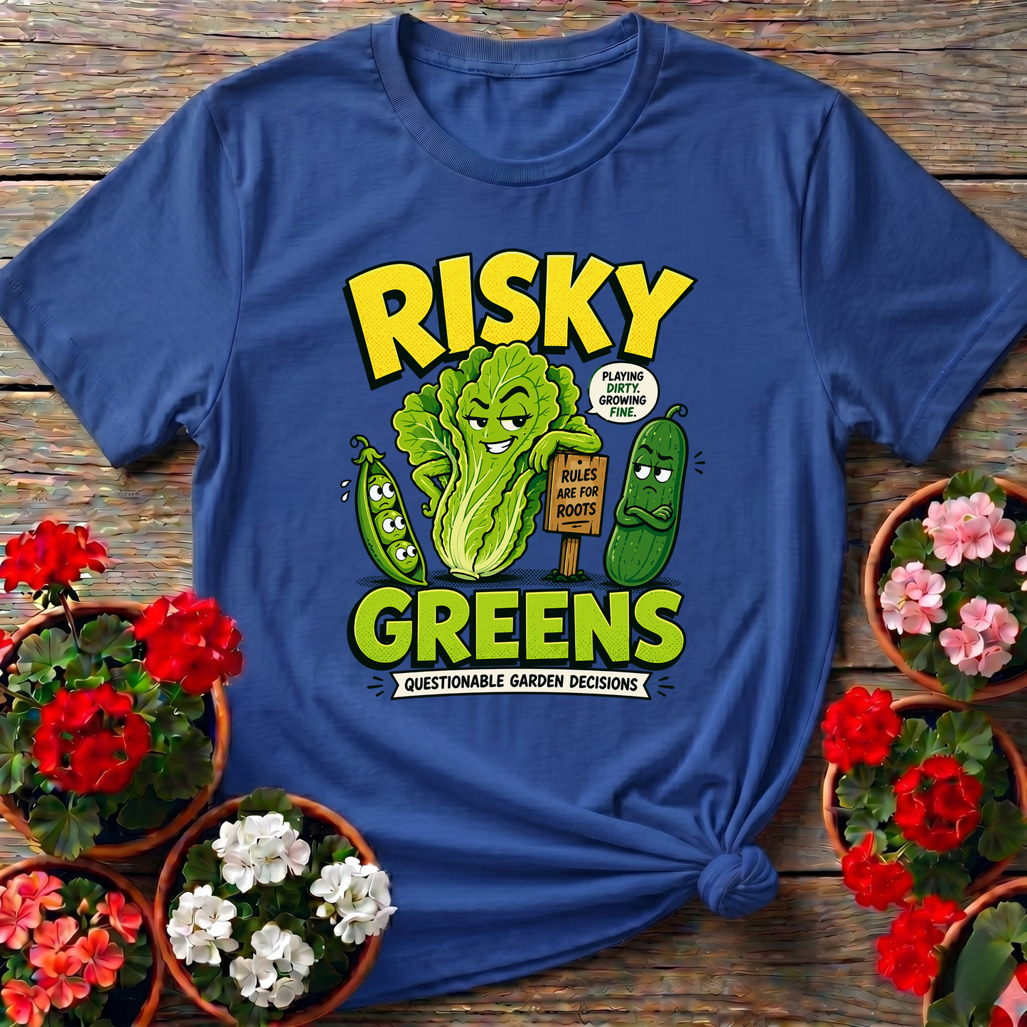 Risky Greens Funny Vegetable Garden T-Shirt