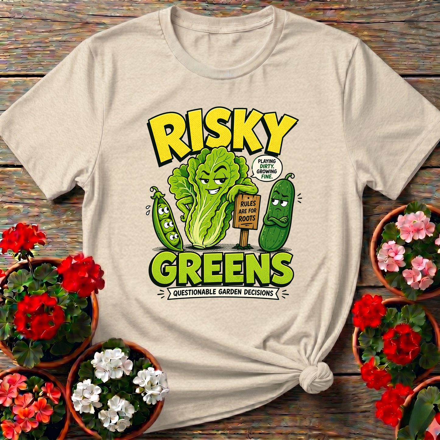 Risky Greens Funny Vegetable Garden T-Shirt