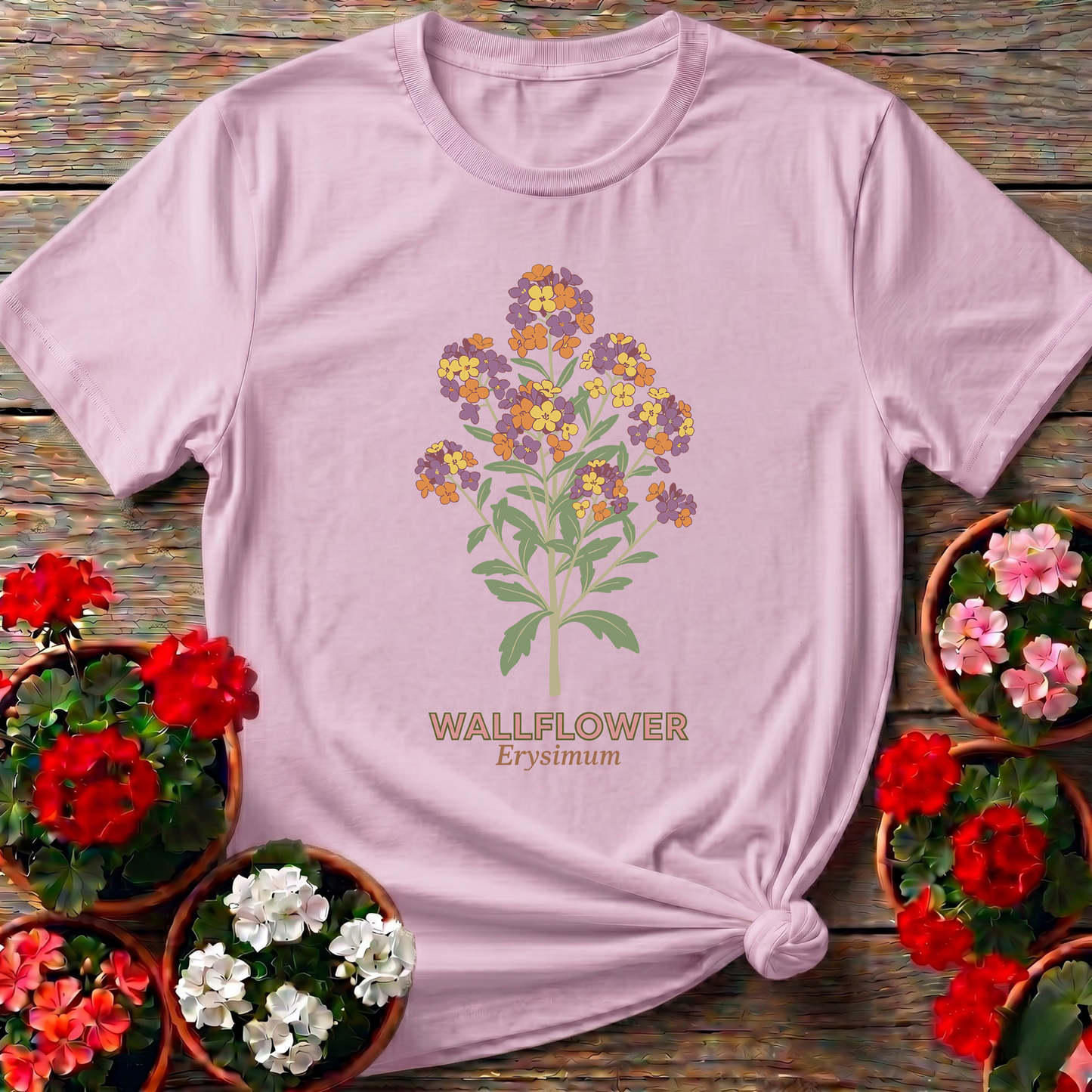 Wallflower Erysimum Botanical Gardening T-Shirt