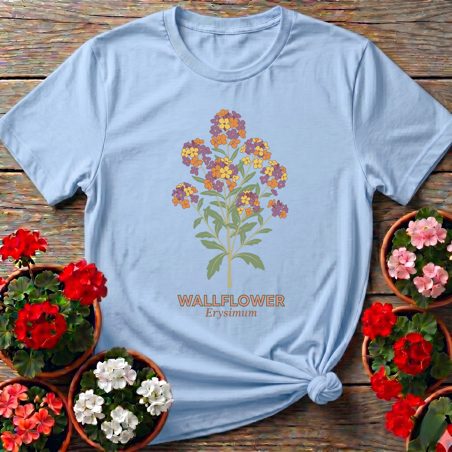 Wallflower Erysimum Botanical Gardening T-Shirt