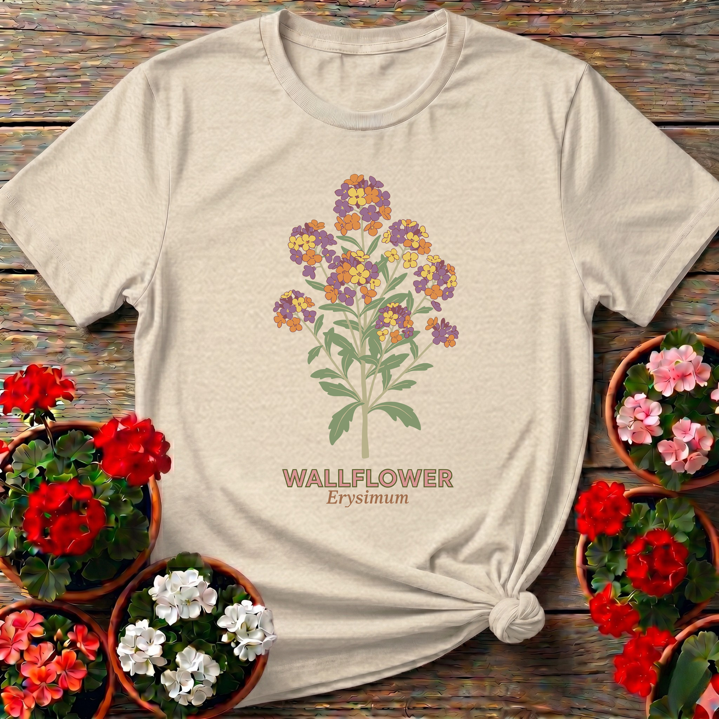 Wallflower Erysimum Botanical Gardening T-Shirt