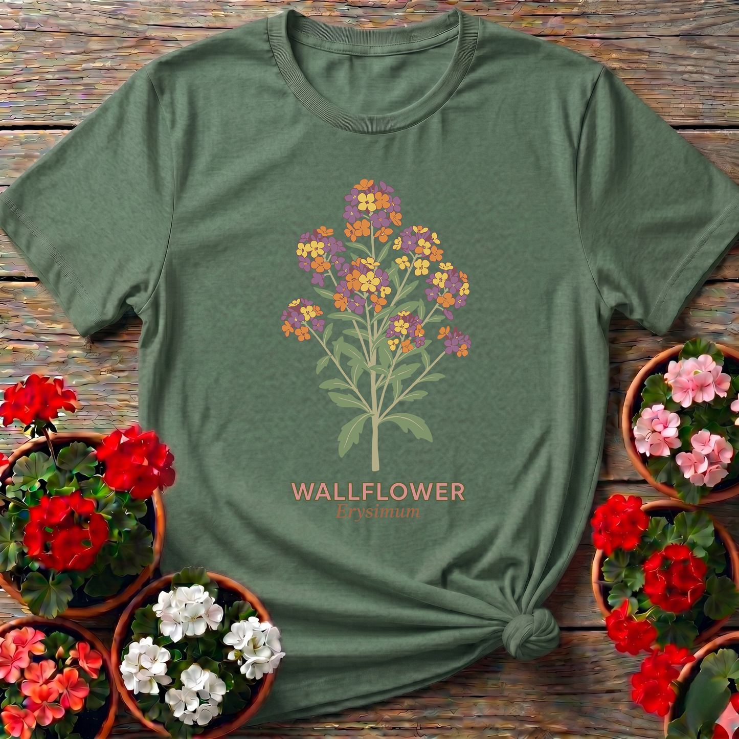 Wallflower Erysimum Botanical Gardening T-Shirt