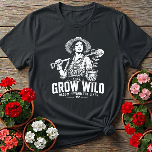 Grow Wild Bloom Beyond the Lines Gardening T-Shirt