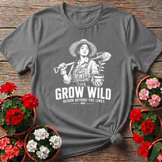 Grow Wild Bloom Beyond the Lines Gardening T-Shirt