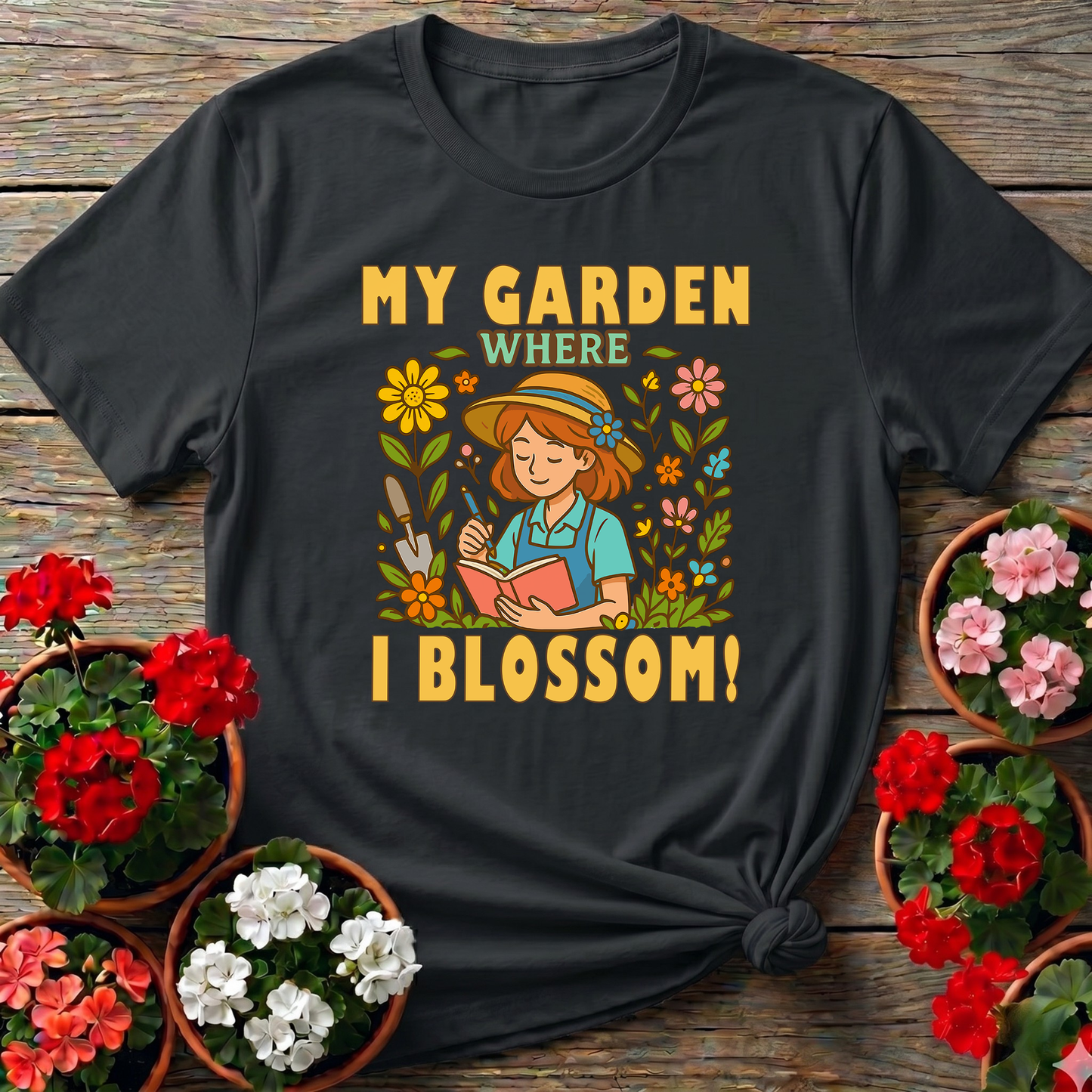 My Garden Where I Blossom Floral Gardening T-Shirt