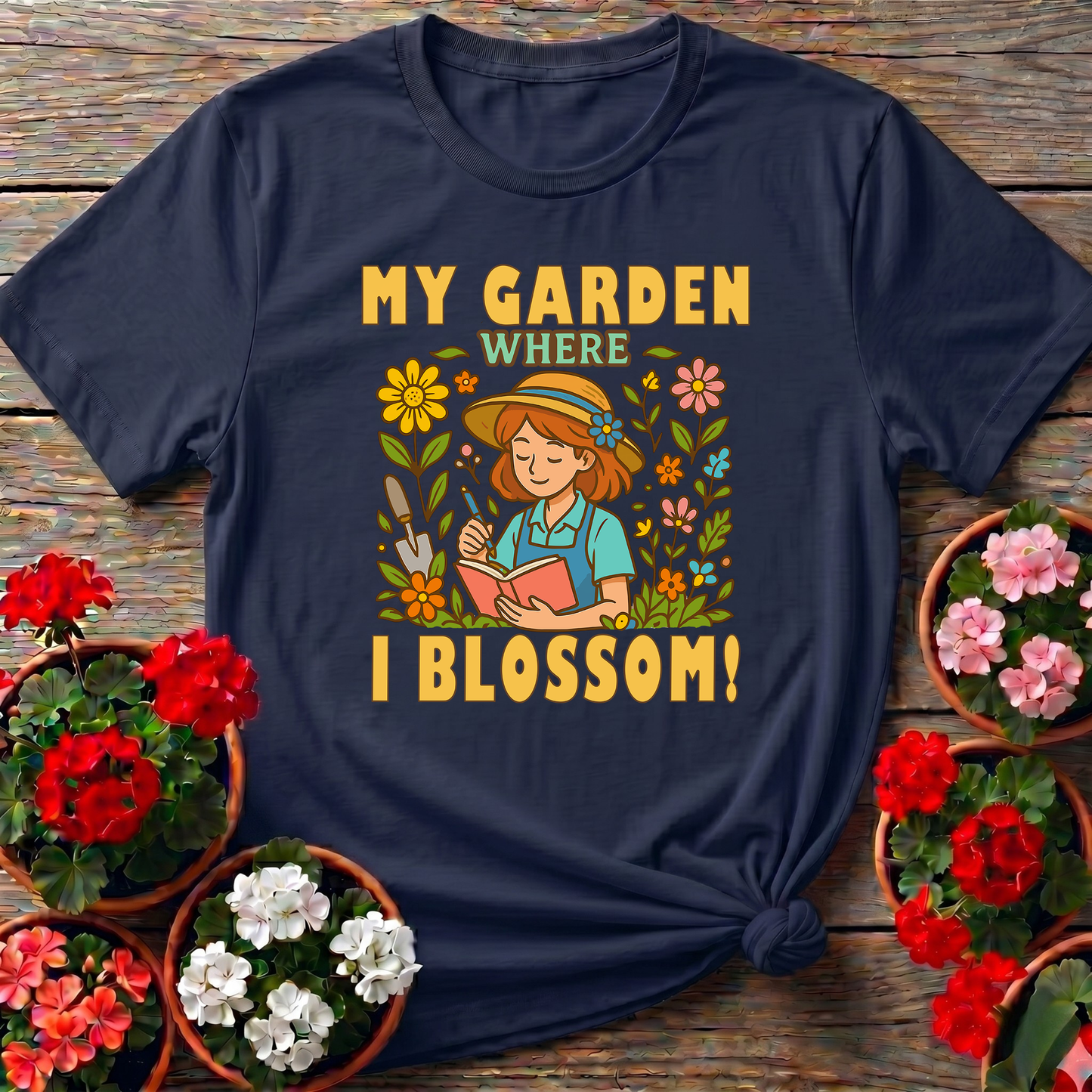 My Garden Where I Blossom Floral Gardening T-Shirt