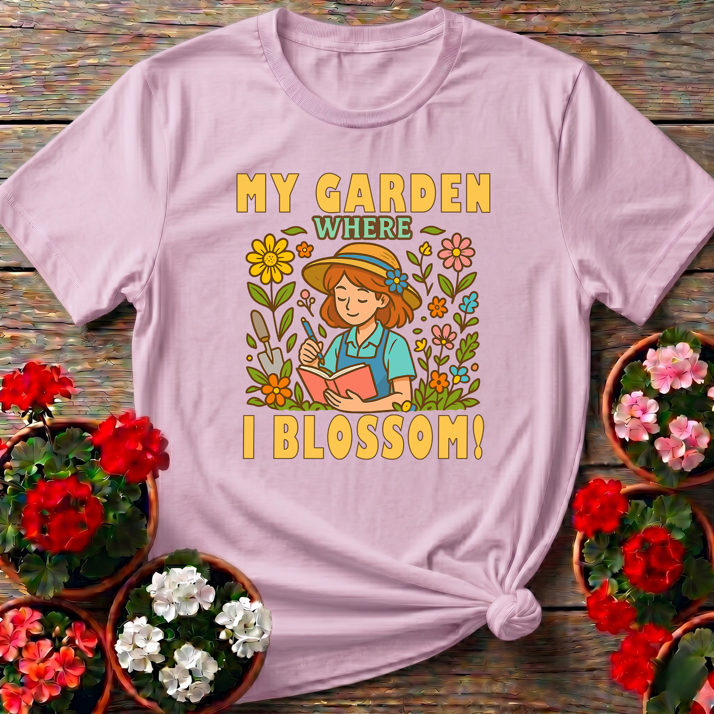 My Garden Where I Blossom Floral Gardening T-Shirt