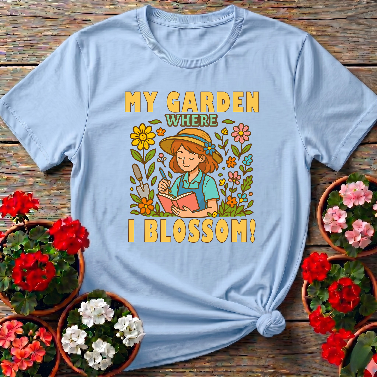 My Garden Where I Blossom Floral Gardening T-Shirt