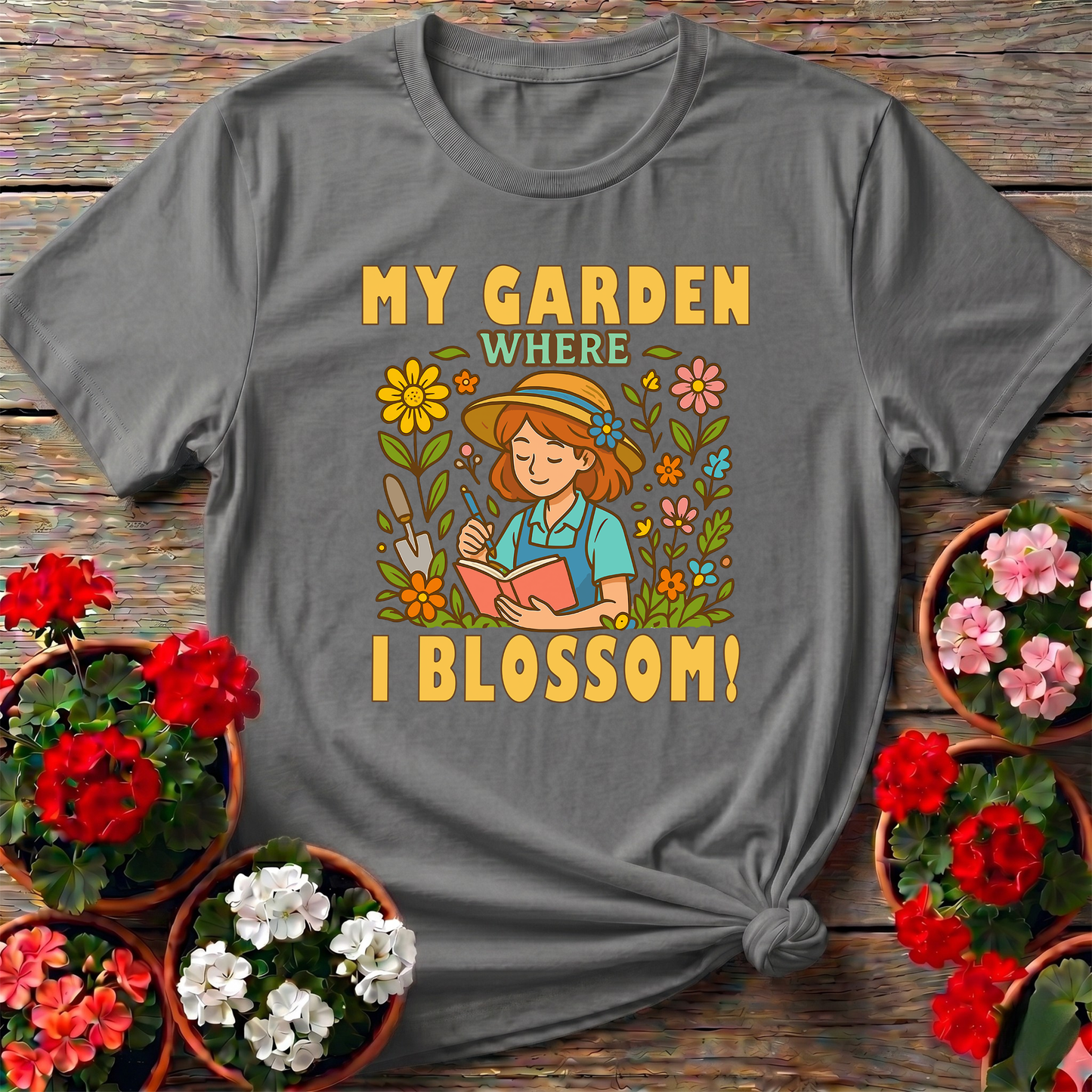 My Garden Where I Blossom Floral Gardening T-Shirt