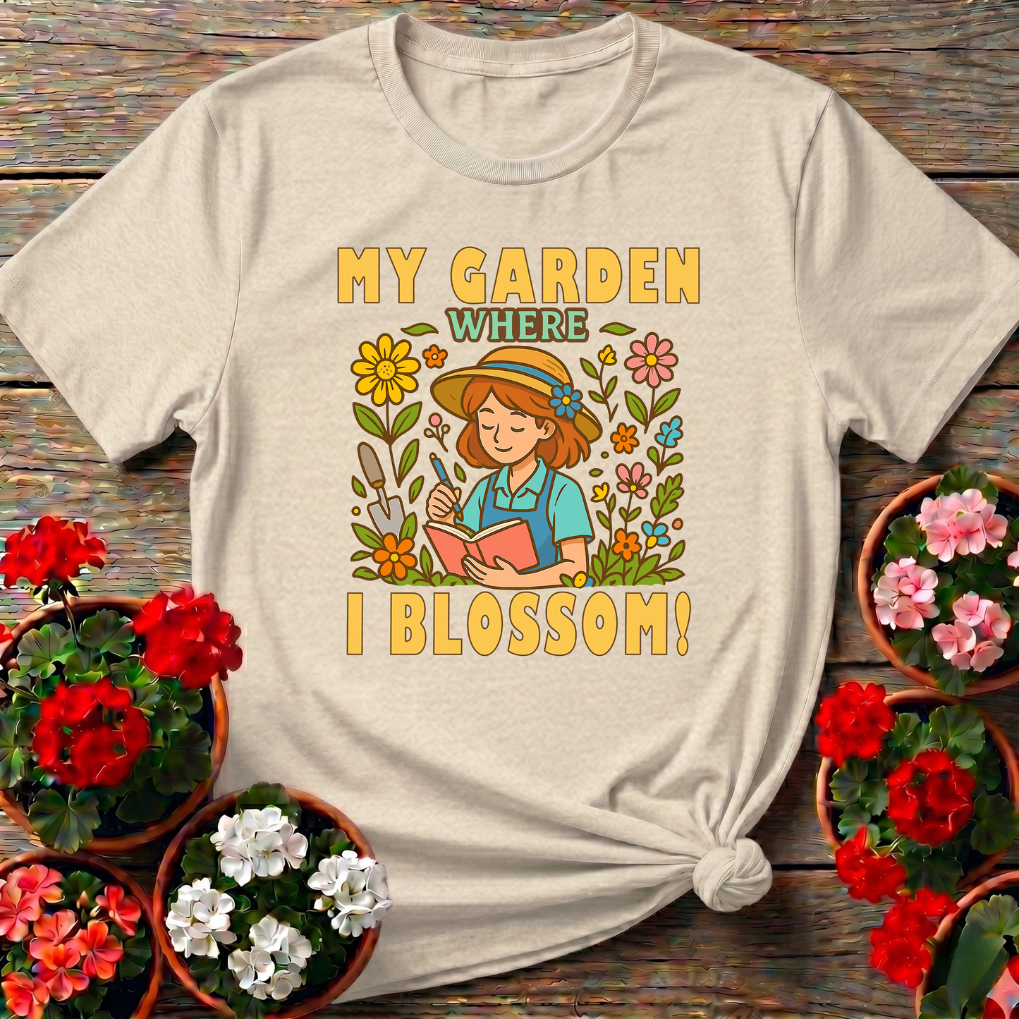 My Garden Where I Blossom Floral Gardening T-Shirt