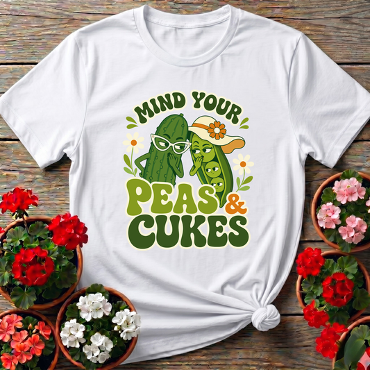 Mind Your Peas and Cukes Funny Vegetable Garden Shirt