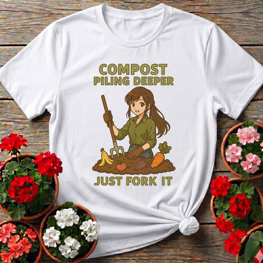 Compost Piling Deeper Just Fork It Anime Gardener Tee